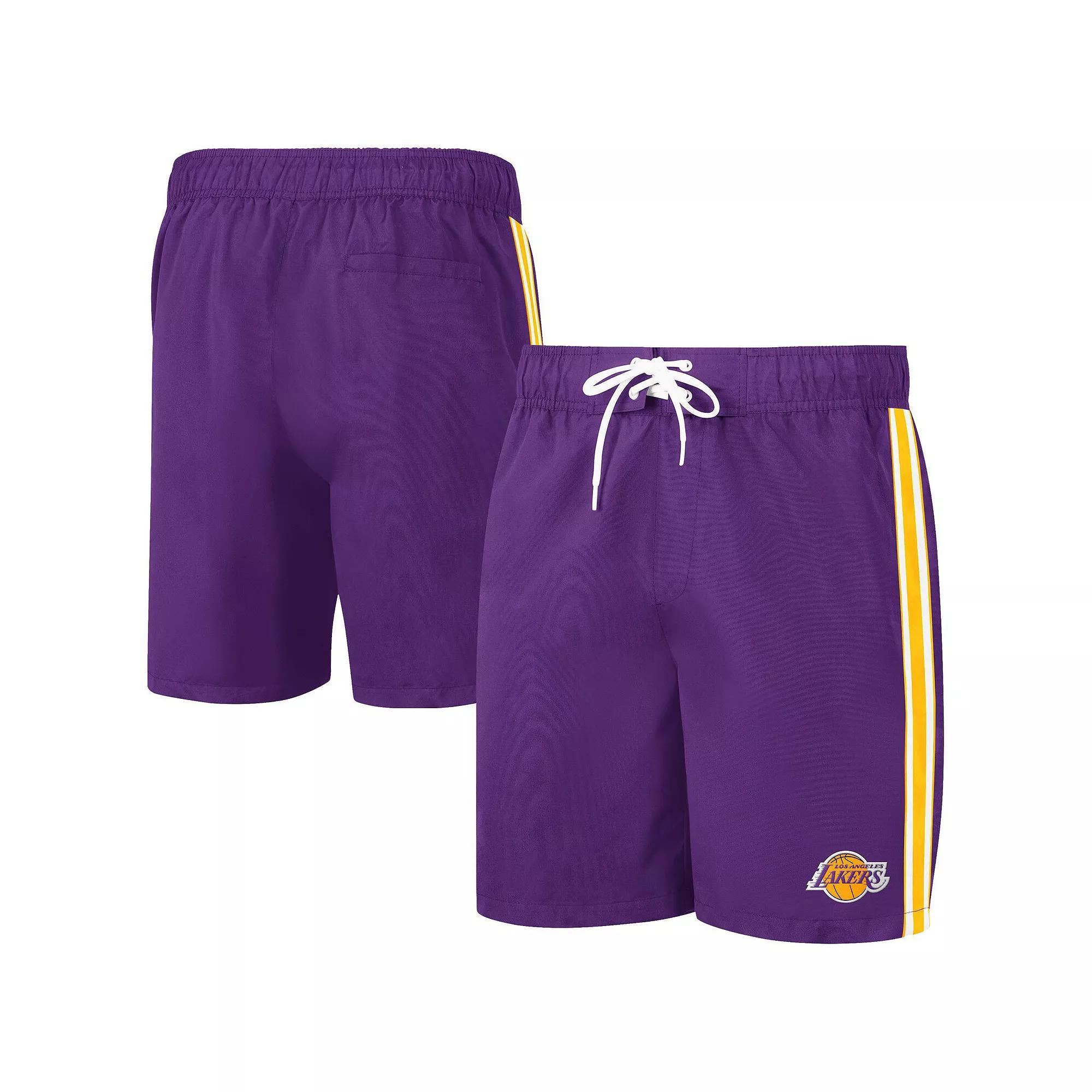 Mens G-III Sports by Carl Banks /Gold Los Angeles Lakers Sand Beach Volley Swim Shorts Product Image