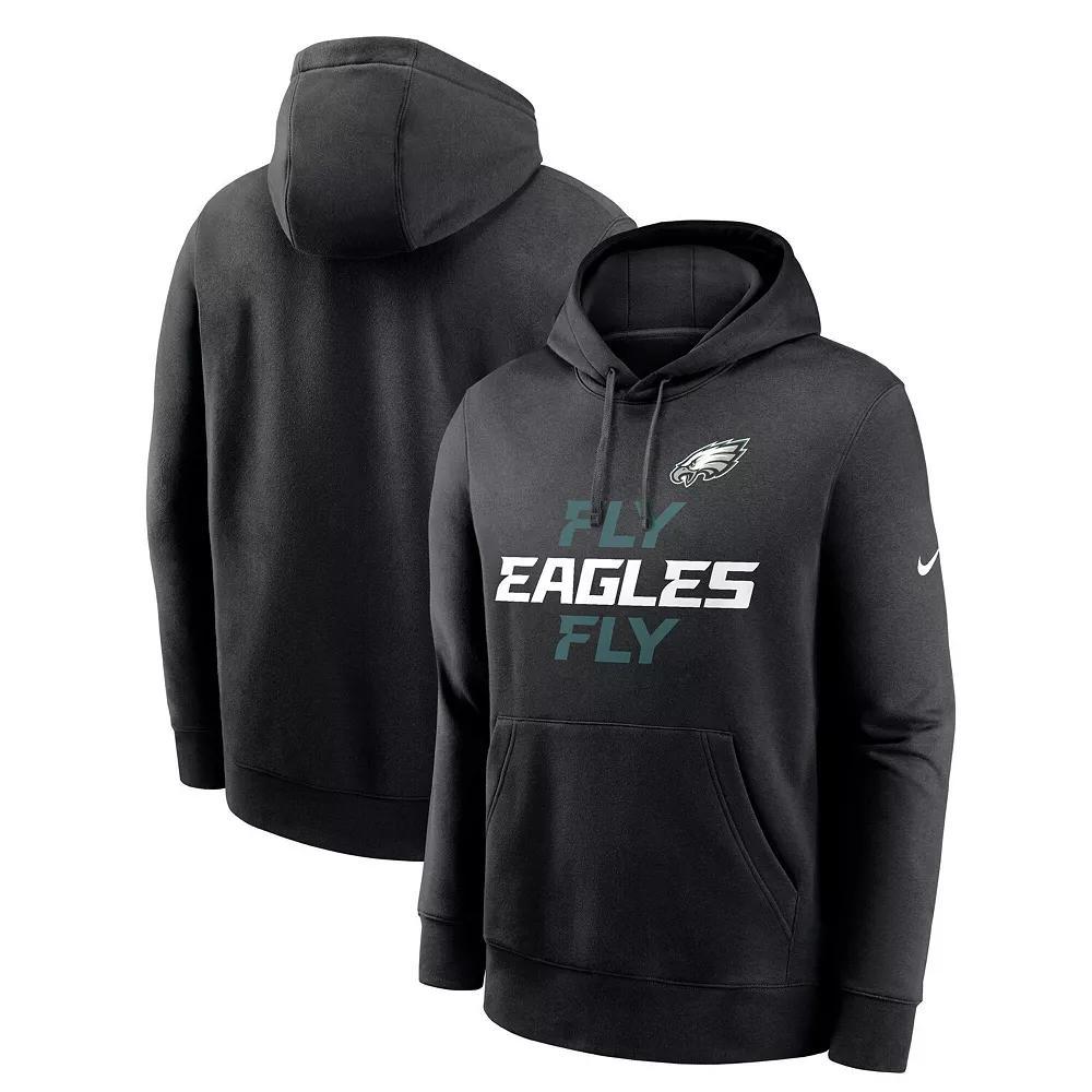 Men's Nike Black Philadelphia Eagles Fly Eagles Fly Club Fleece Pullover Hoodie, Size: Small Product Image