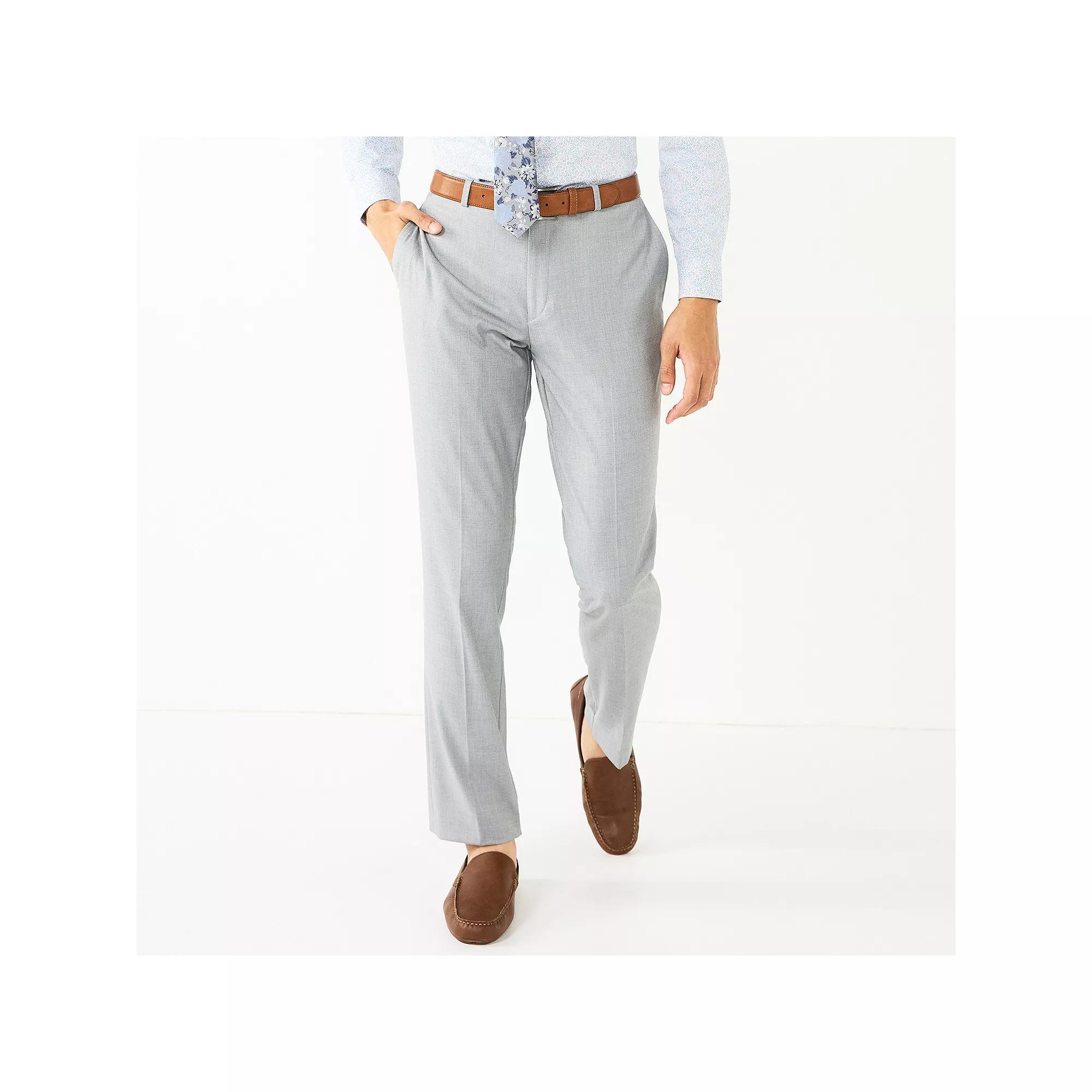 Men's Apt. 9® Premier Flex Performance Slim-Fit Washable Suit Pants, Size: 33X30, Light Gray Product Image
