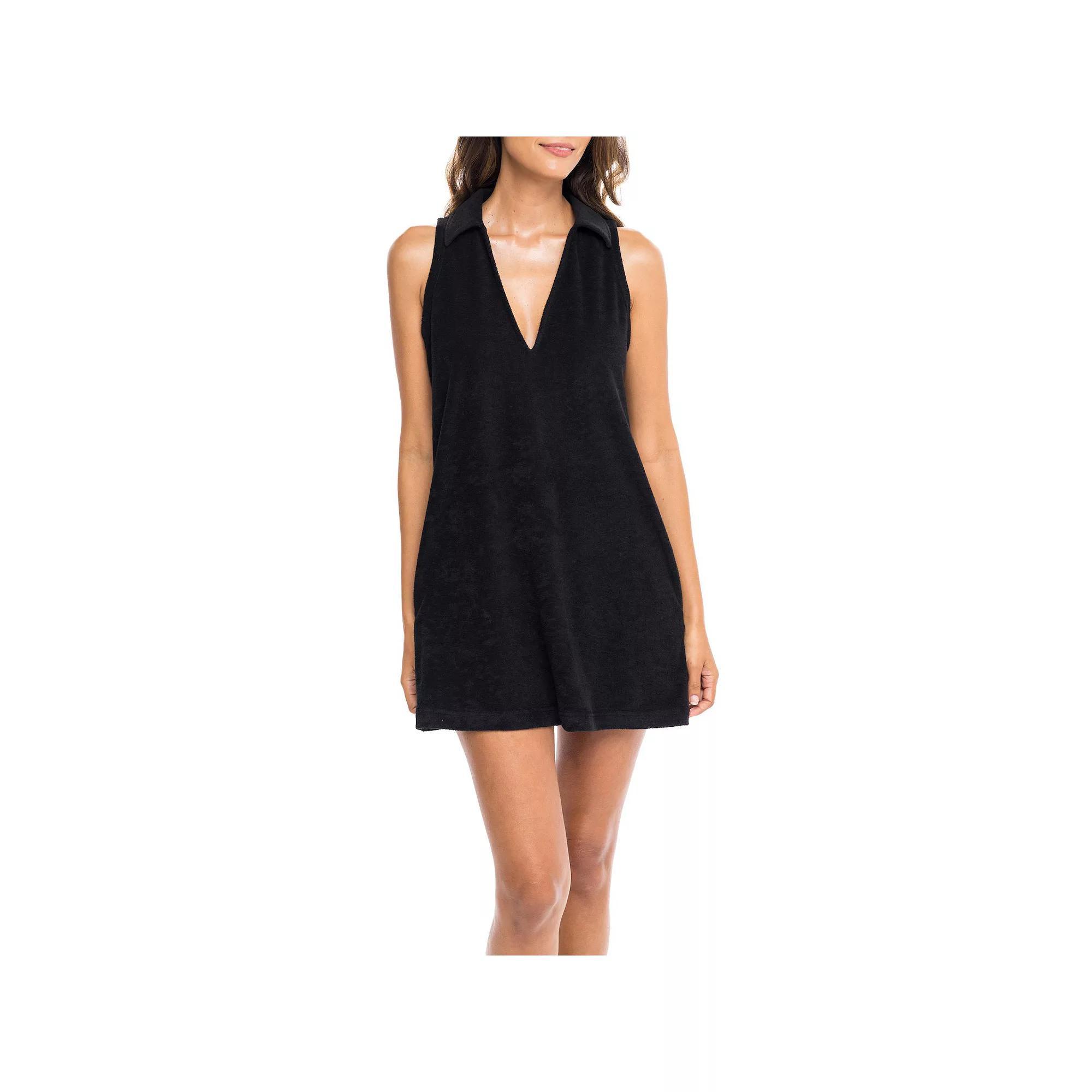 Women's Jordan Taylor Terrycloth Sleeveless Swim Cover-Up Dress, Size: Small, Black Product Image