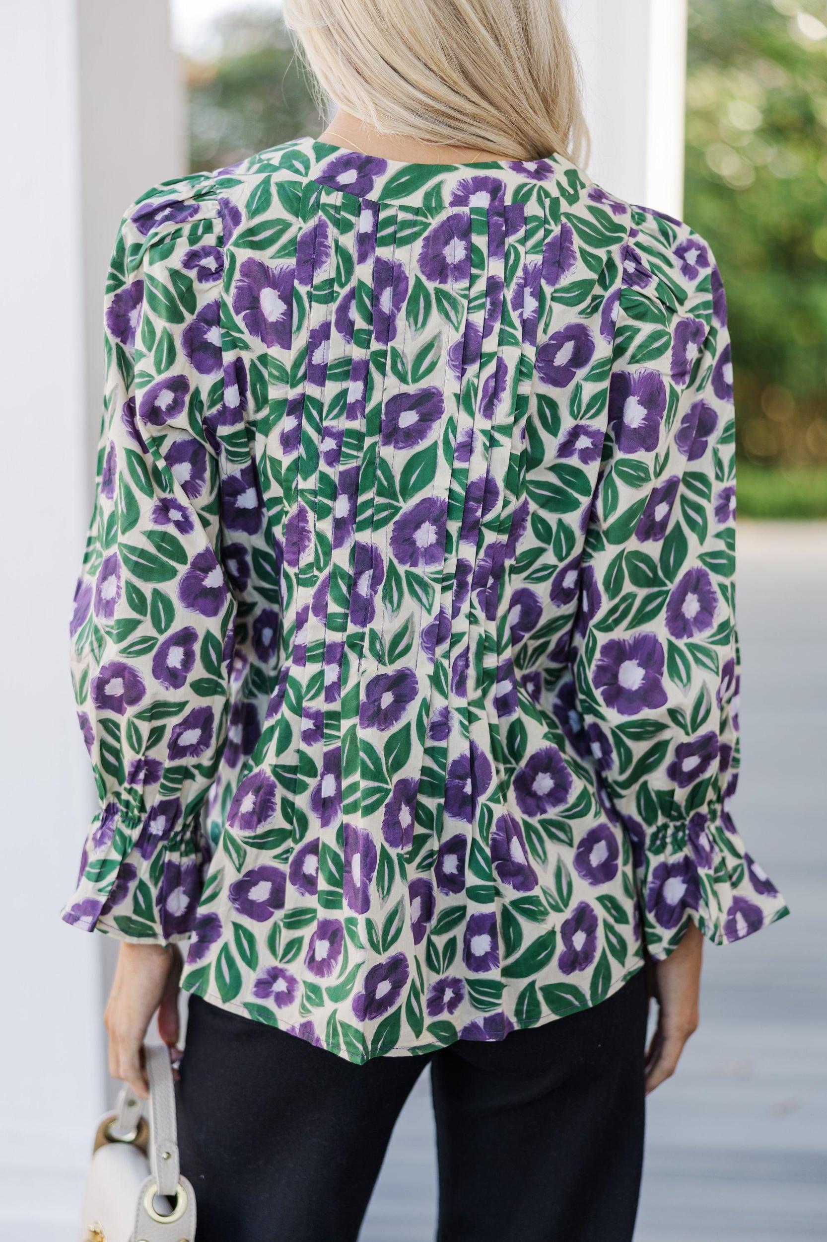 All For The Best Purple Floral Blouse Female Product Image