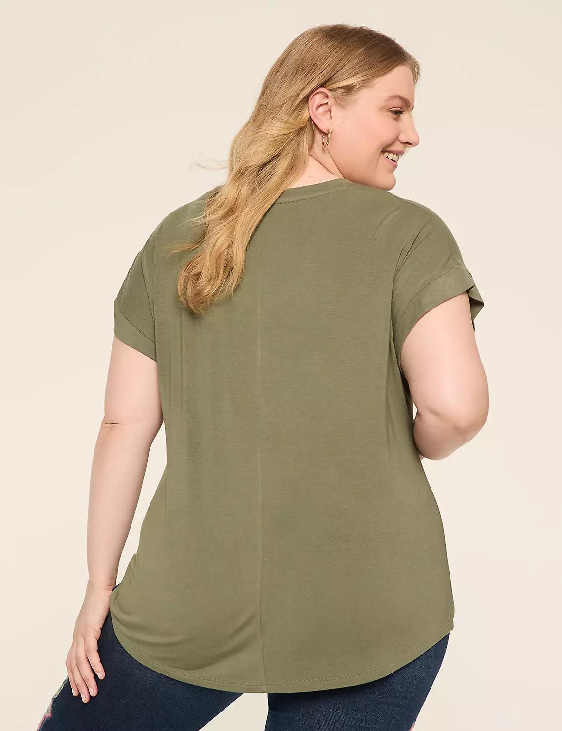 DreamFeel V-Neck Dolman-Sleeve Tee Product Image