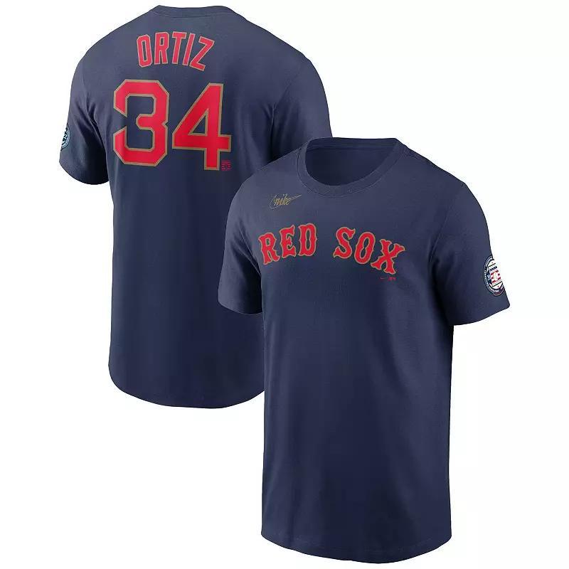 Men's Nike David Ortiz Navy Boston Red Sox Name & Number T-Shirt, Size: Medium, Blue Product Image