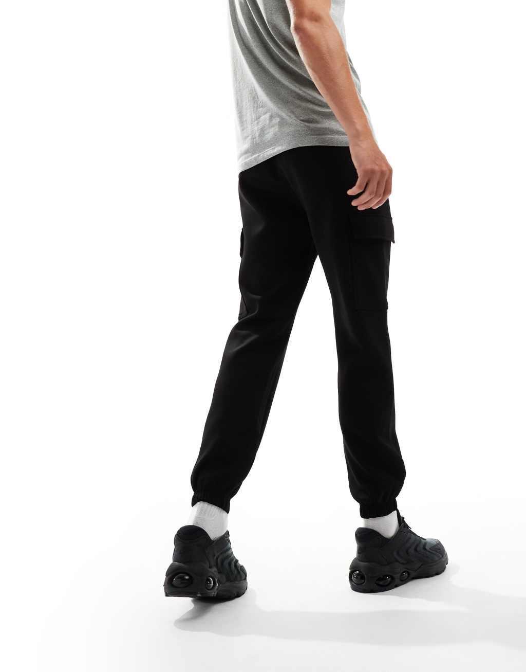 4505 Icon training quick dry performance cargo sweatpants in black  Product Image