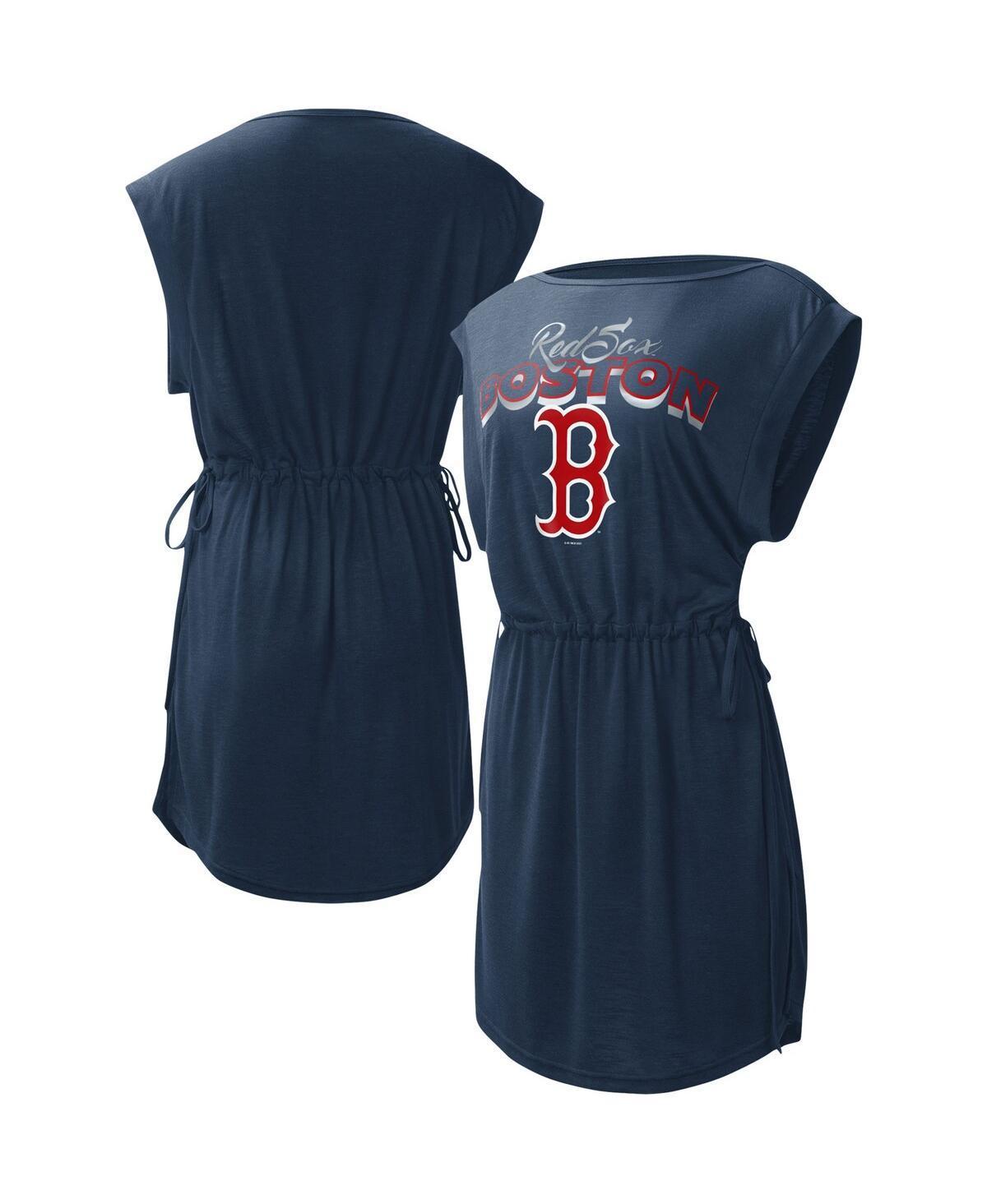 Women's G-III 4Her by Carl Banks Navy Boston Red Sox G.O.A.T Swimsuit Cover-Up Dress, Size: Small, Blue Product Image