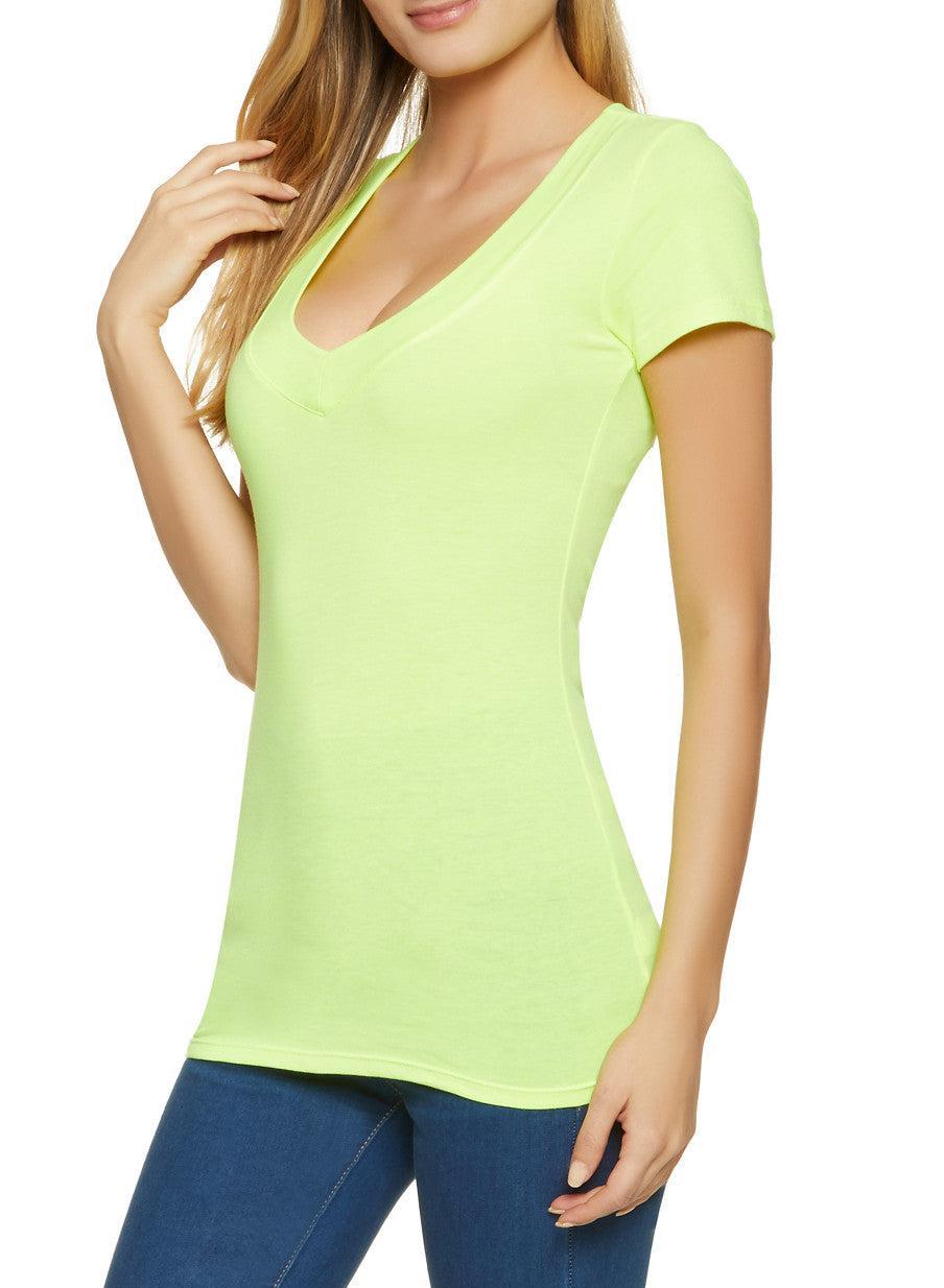 Womens Basic V Neck Tee Product Image