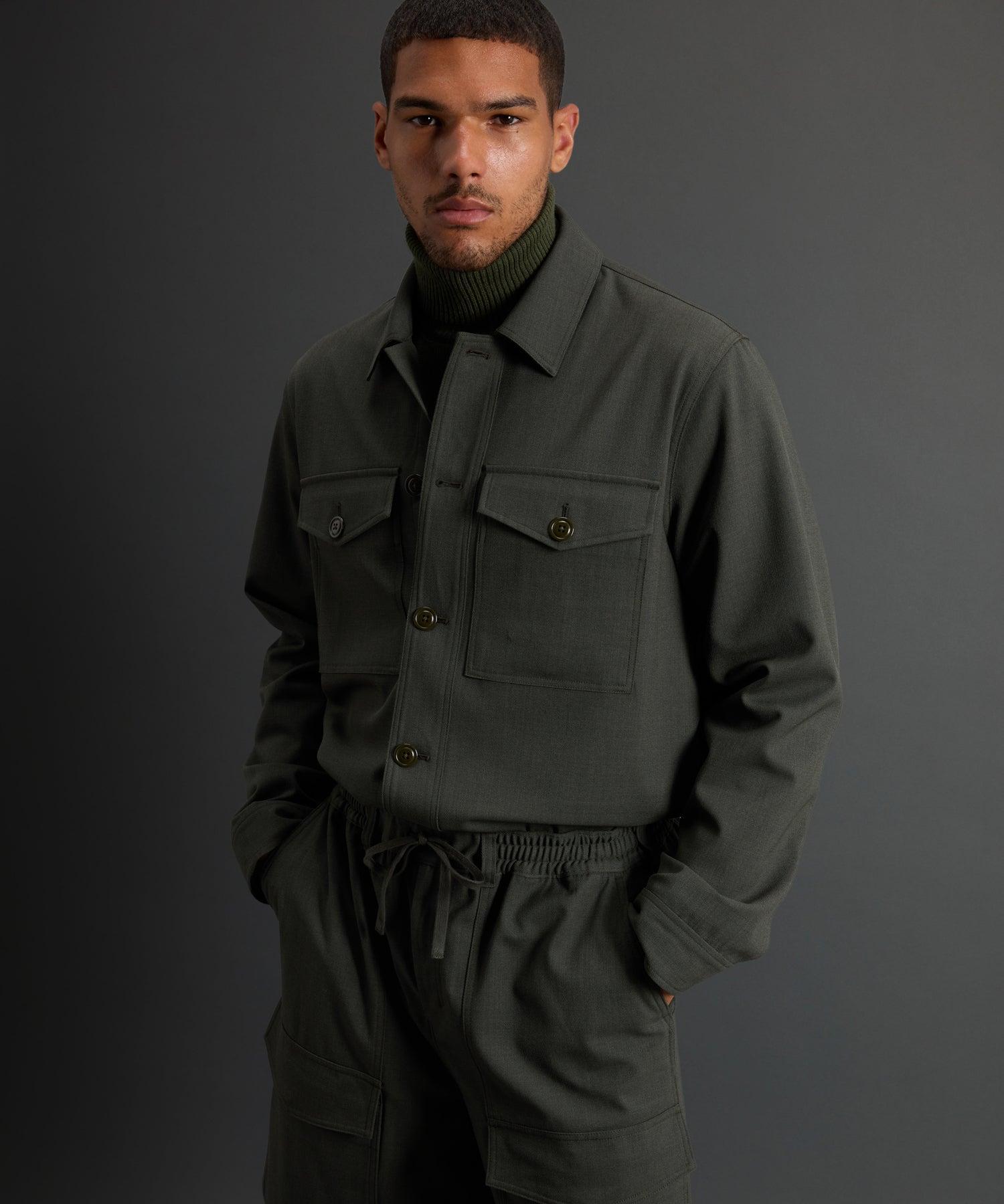 Todd Snyder X Woolrich Twill Camp Shirt in Navy Product Image