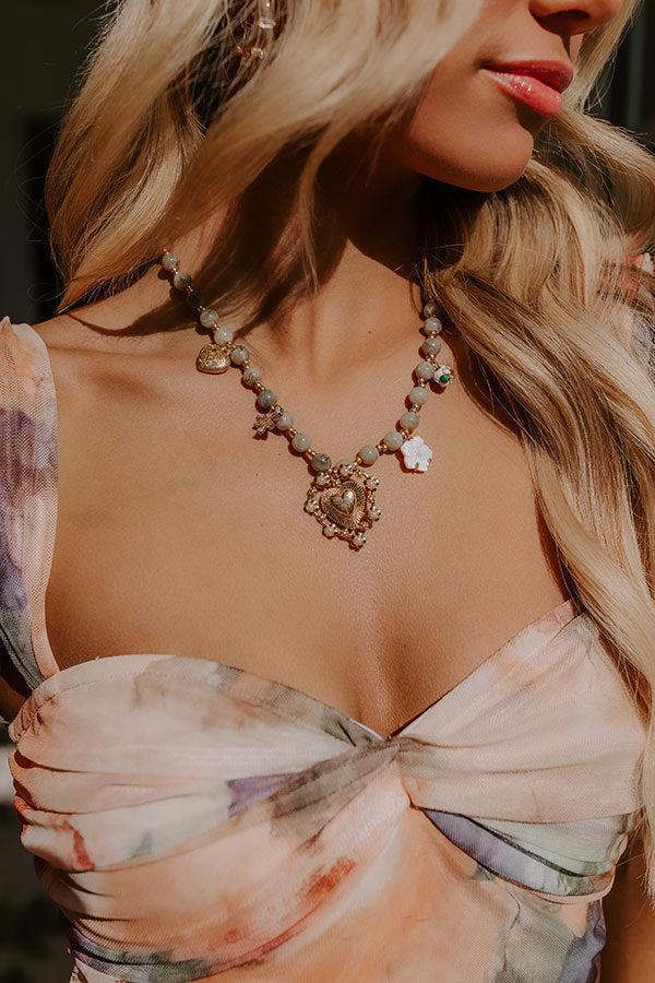 Chic Moment Charm Necklace in Sage Product Image