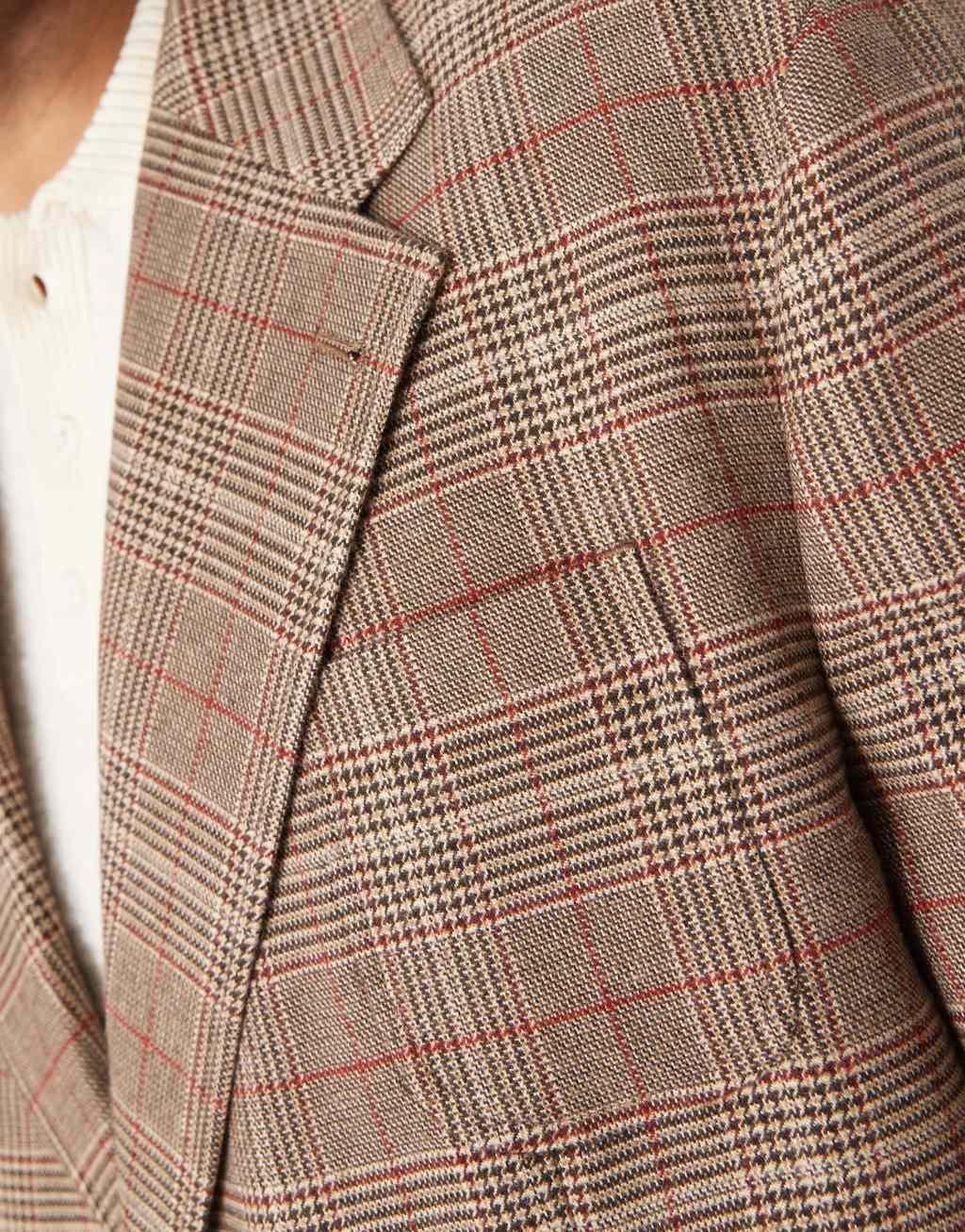 ASOS DESIGN slouchy oversized blazer in brown plaid Product Image