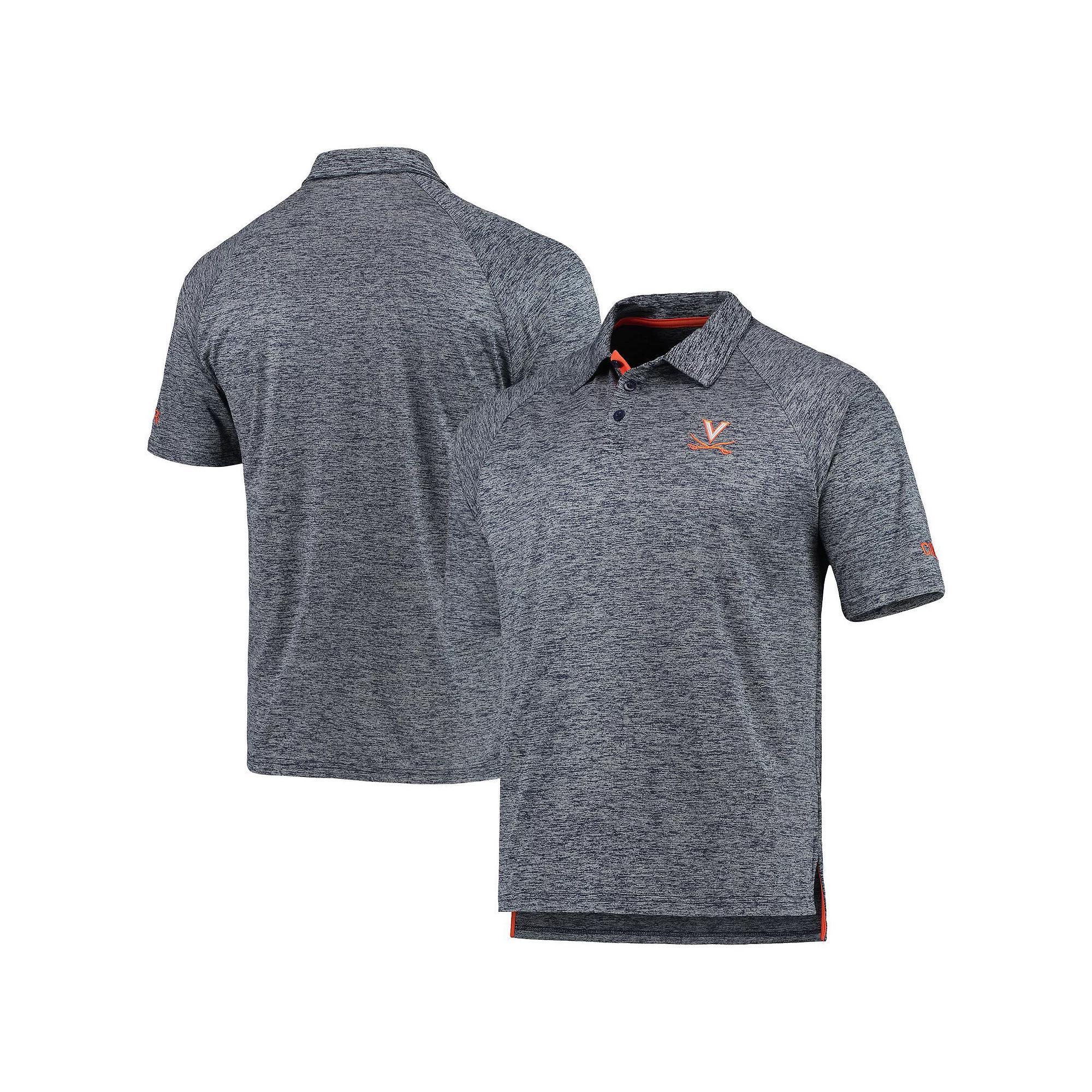 Men's Colosseum Heathered Navy Virginia Cavaliers Down Swing Raglan Team Polo, Size: 2XL, Blue Product Image