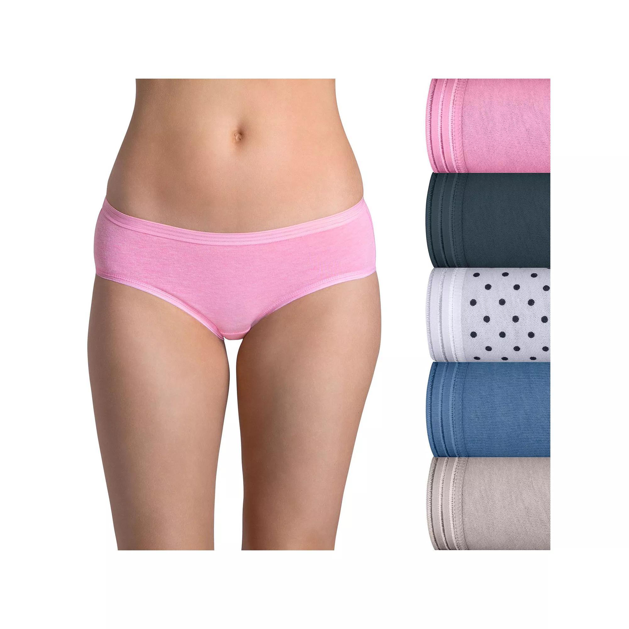 Women's Fruit of the Loom® Ultra Soft 5-pack Hipster Panties 5DUSKHP, Size: 7, Sweet Ivory Asst Product Image