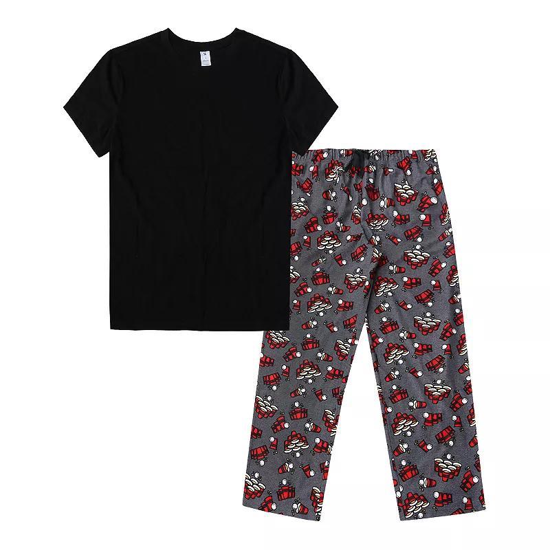Mens PJs + PANCAKES Pajama T-Shirt & Bottle Print Pajama Pants Set Product Image
