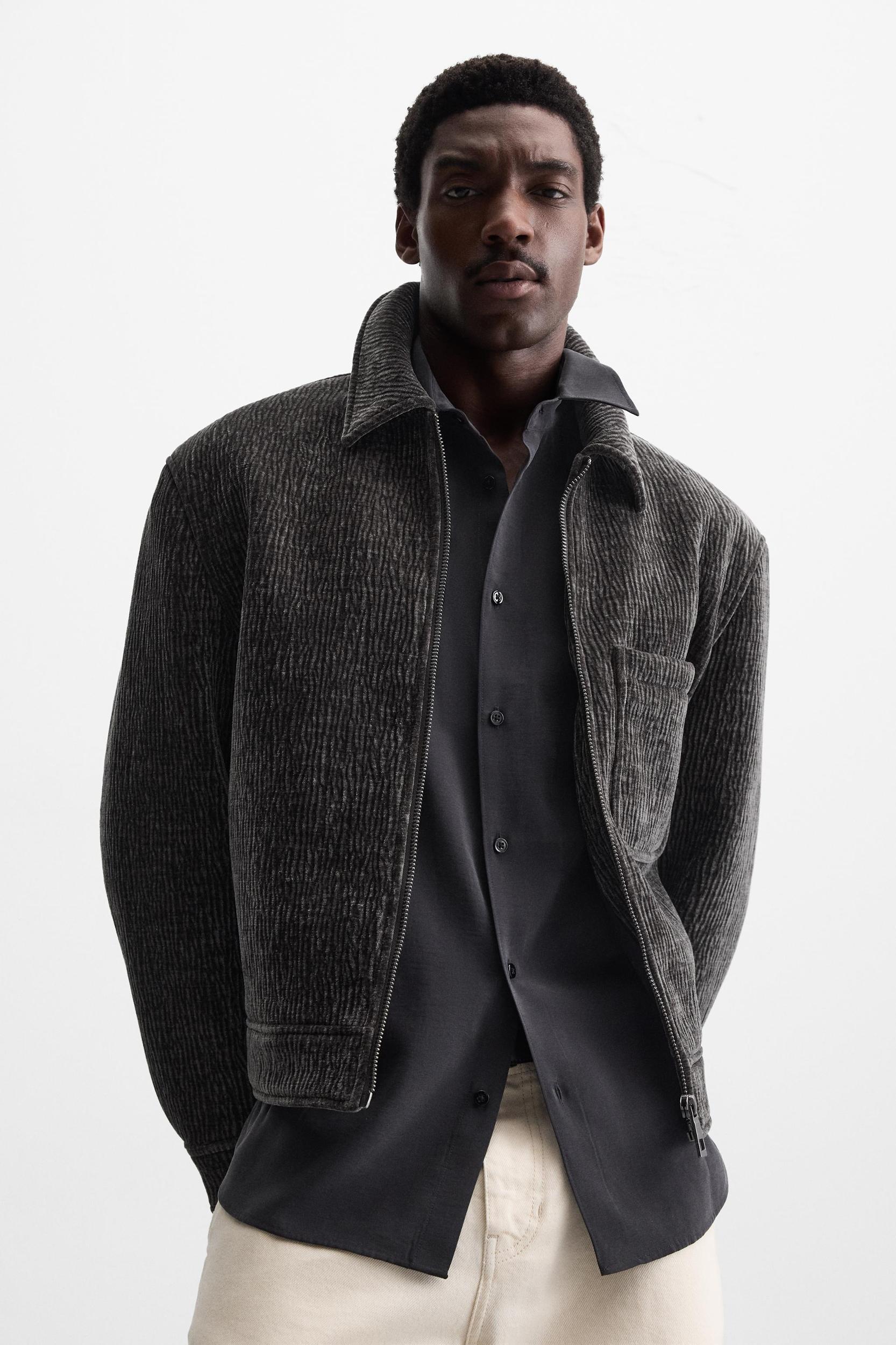 TEXTURED WRINKLED EFFECT JACKET Product Image