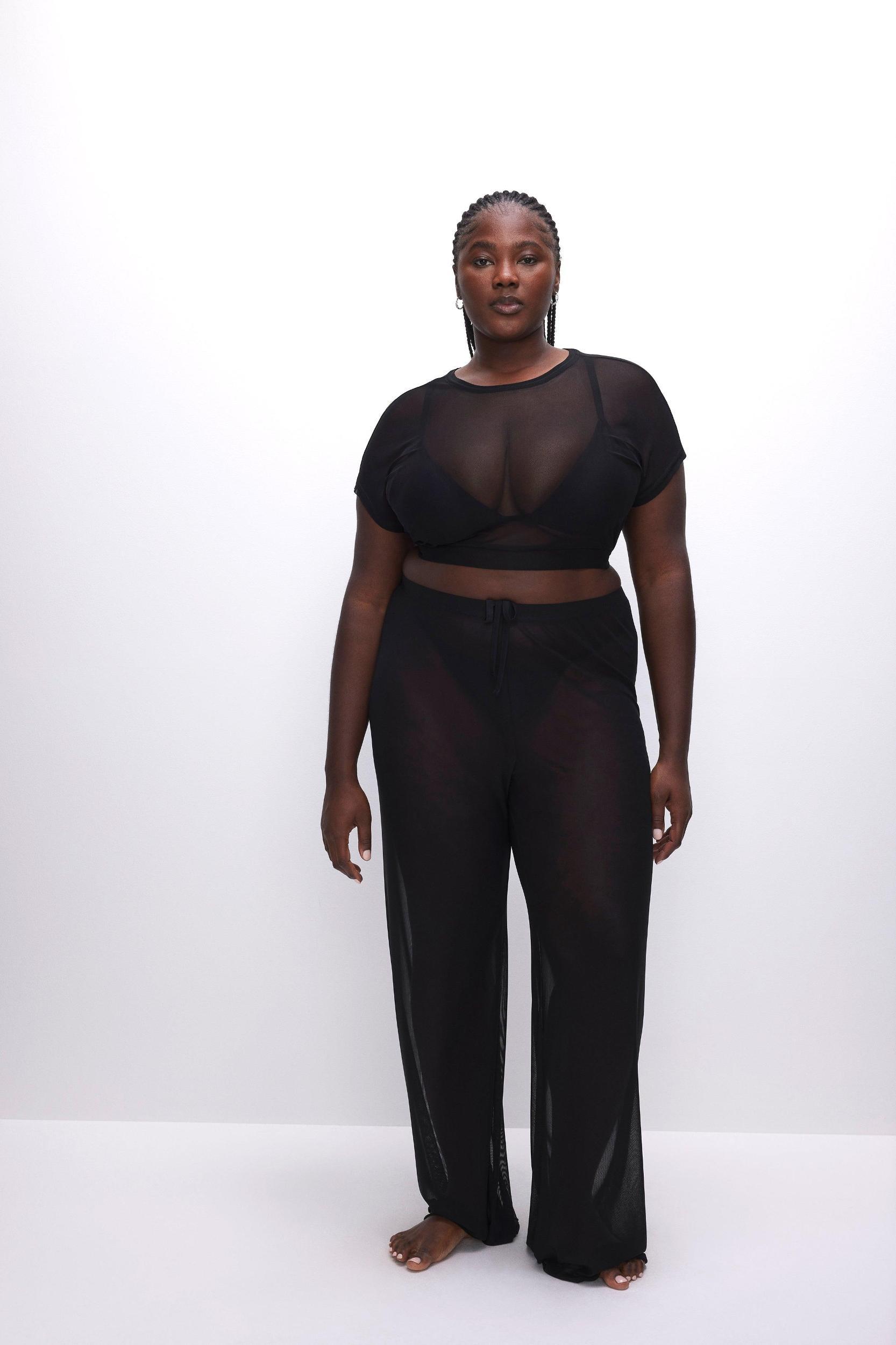 MESH WIDE PANTS | BLACK001 Product Image