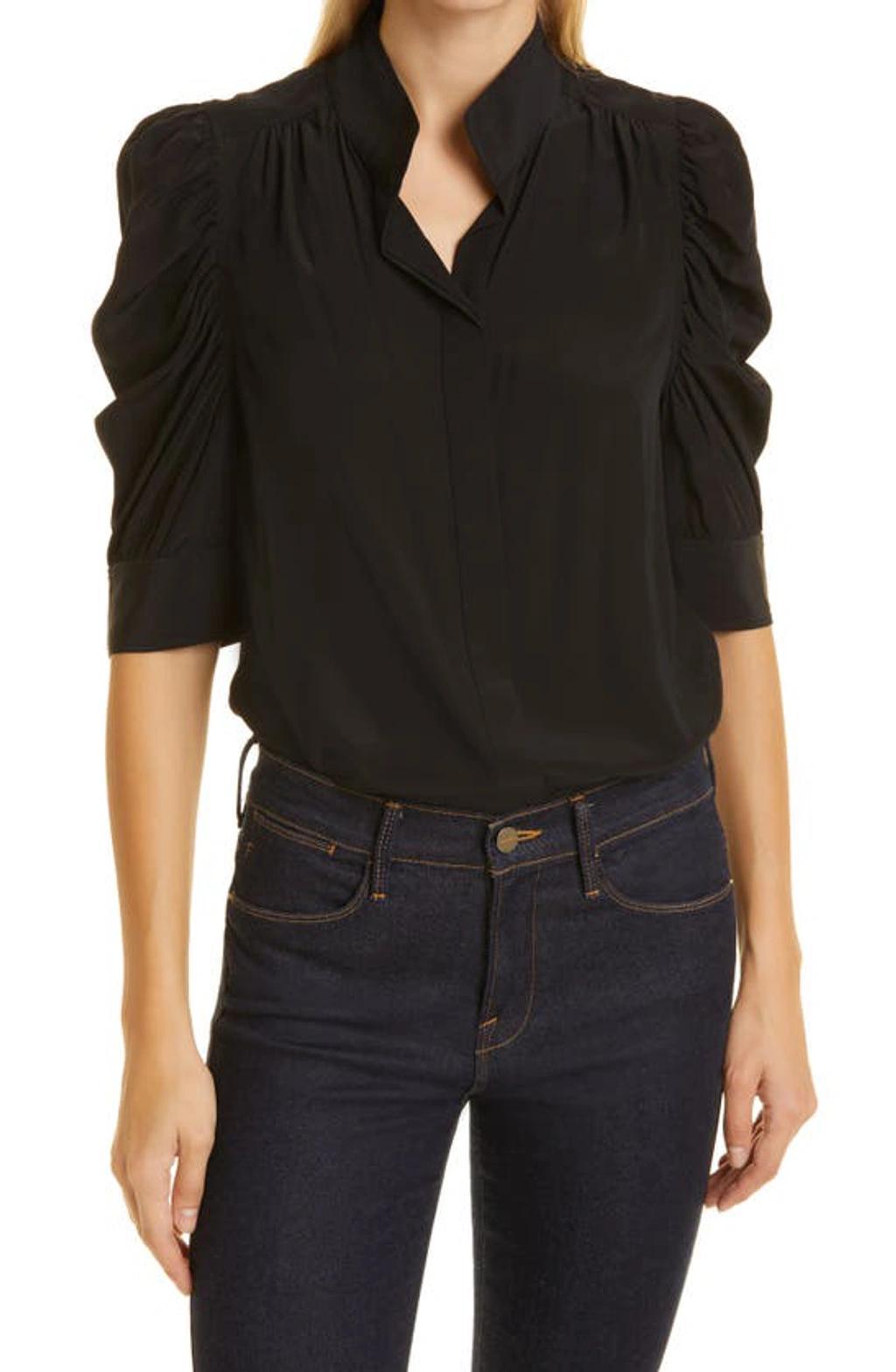 Frame Gillian Puffed Shoulder Blouse Product Image