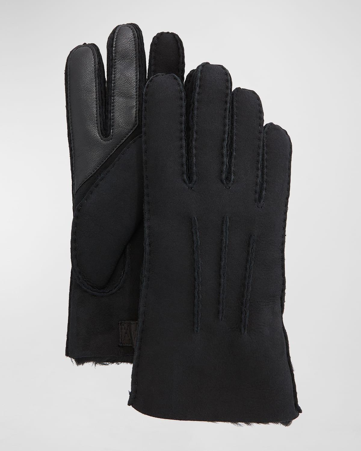 Mens Three-Cord Contrast Sheepskin Gloves Product Image