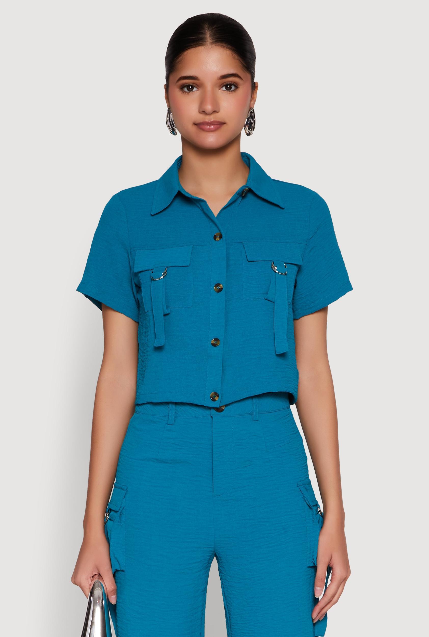 Womens Airy D Ring Closure Crop Top Product Image