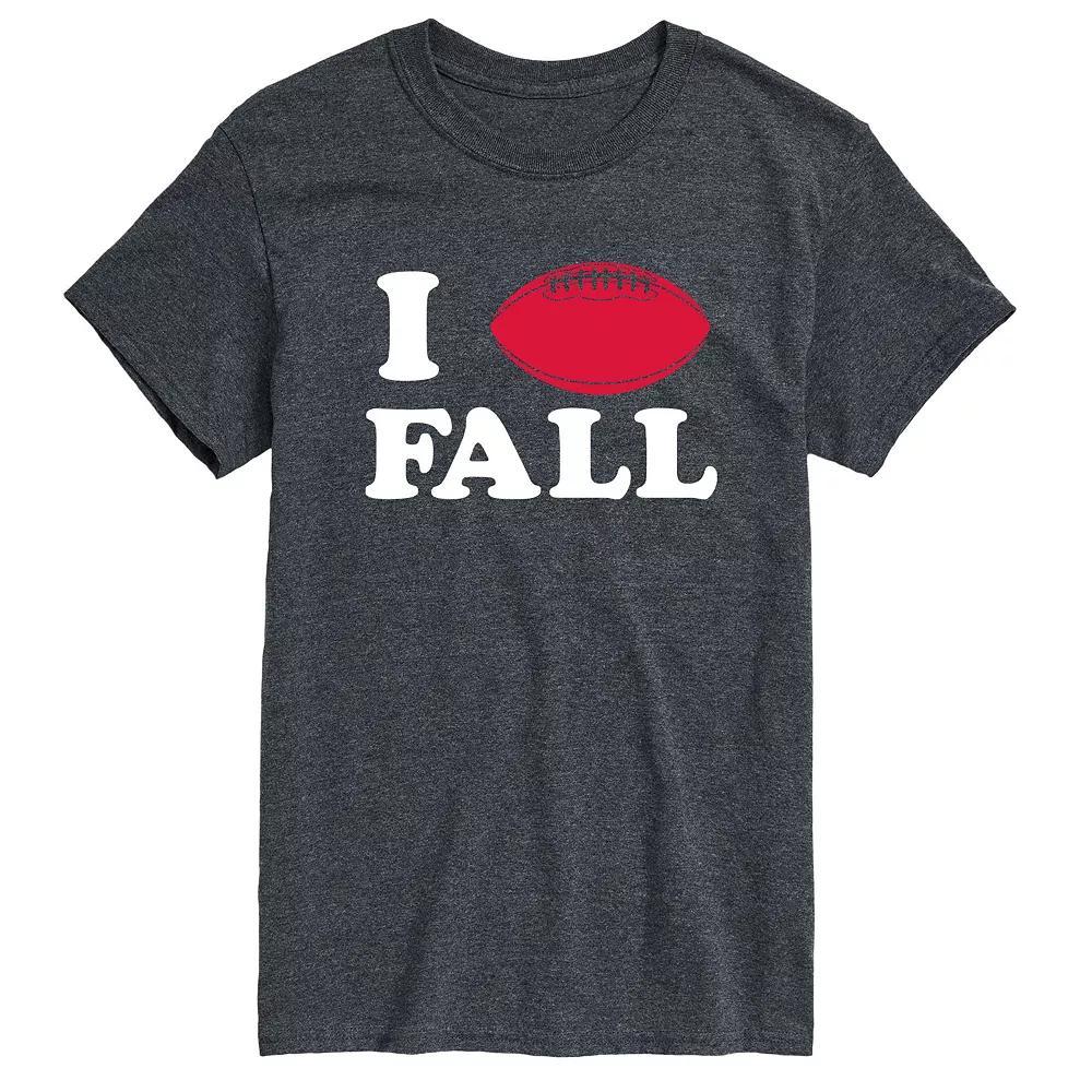 Big & Tall I Love Football Fall Tee, Men's, Size: 4XL Tall, Gray Product Image