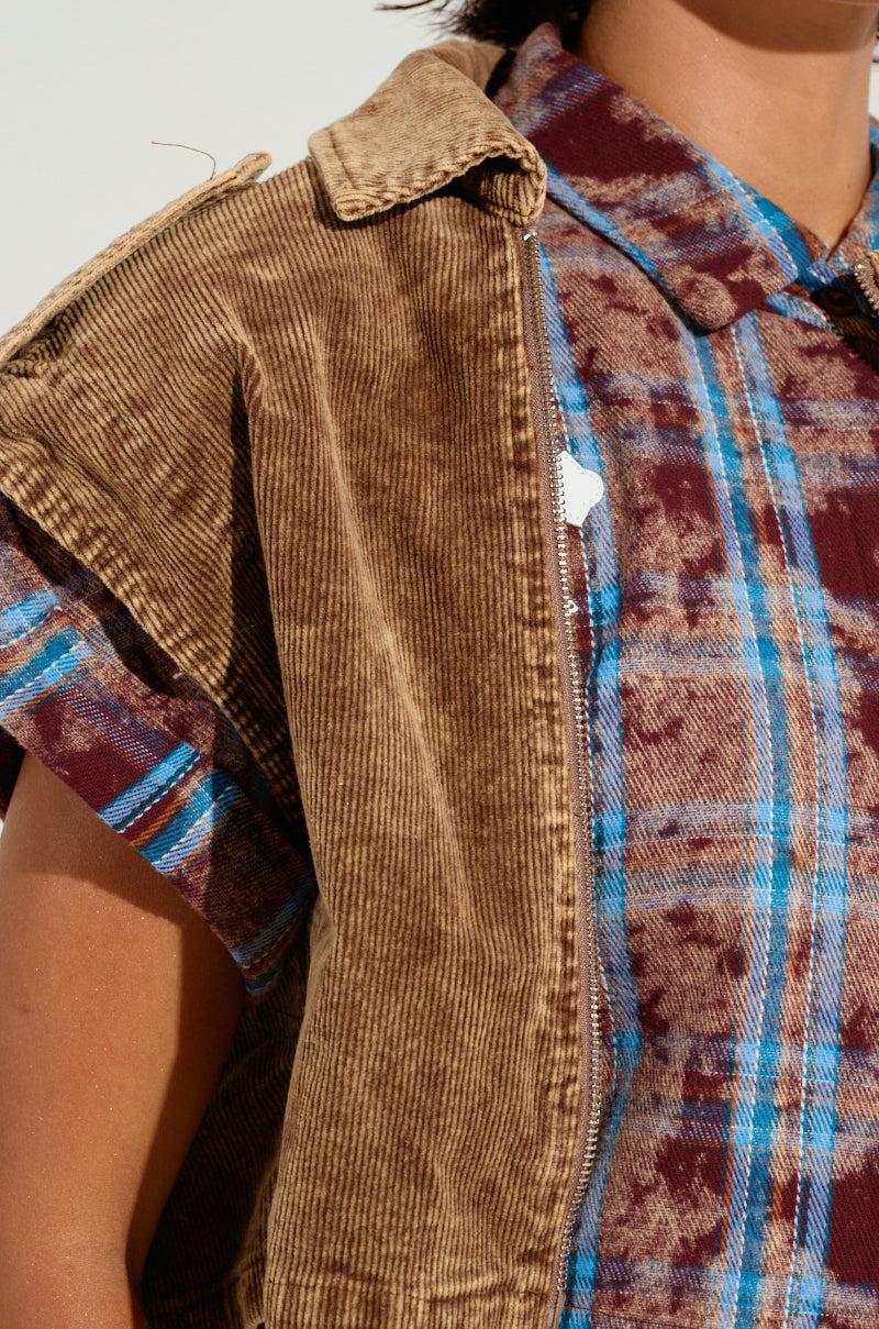 GIVE ME A REASON CORDUROY TOP IN BROWN Product Image