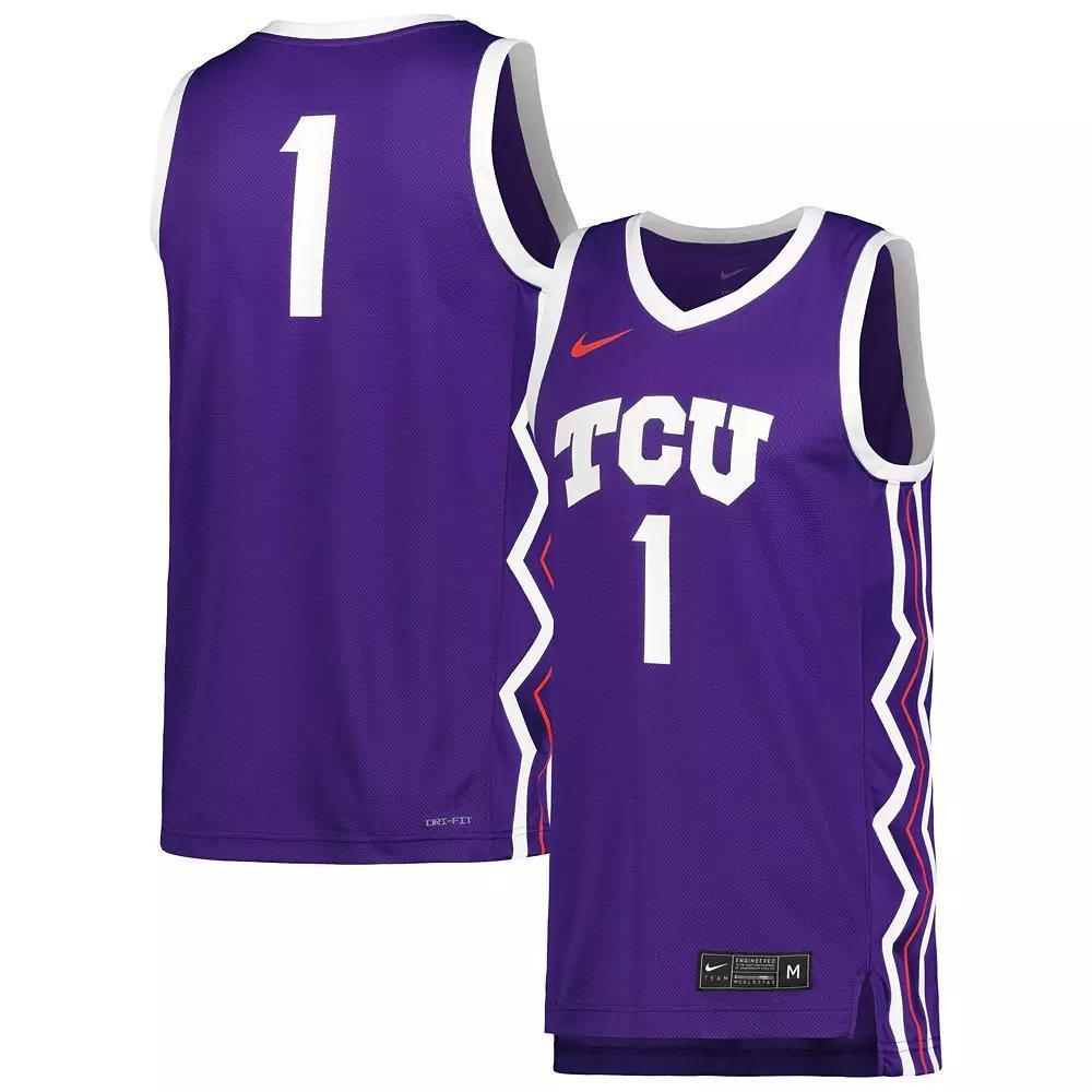 Men's Nike Purple TCU Horned Frogs Replica Basketball Jersey, Size: Large, Team Product Image