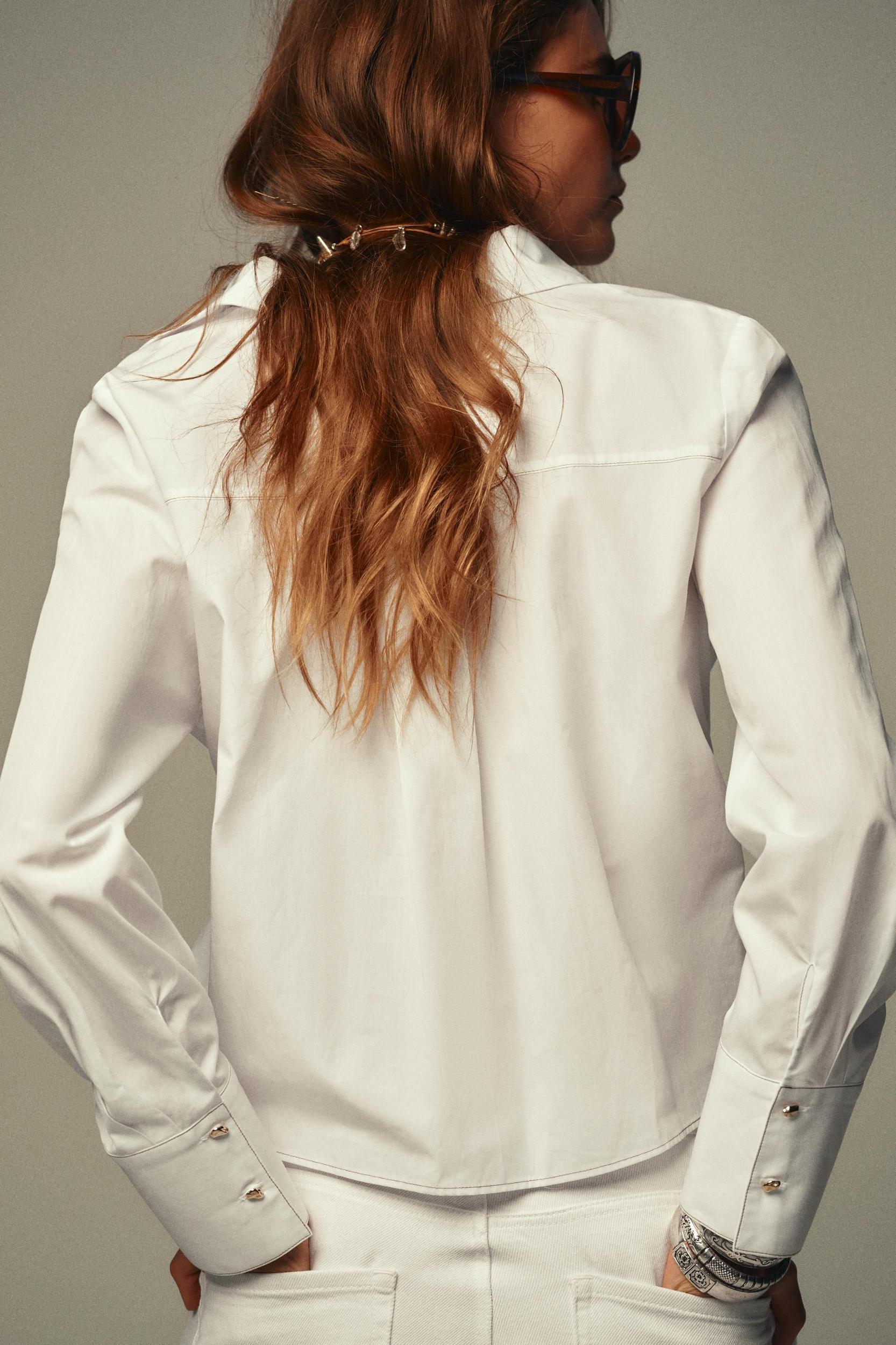 POPLIN TOPSTITCH SHIRT Product Image