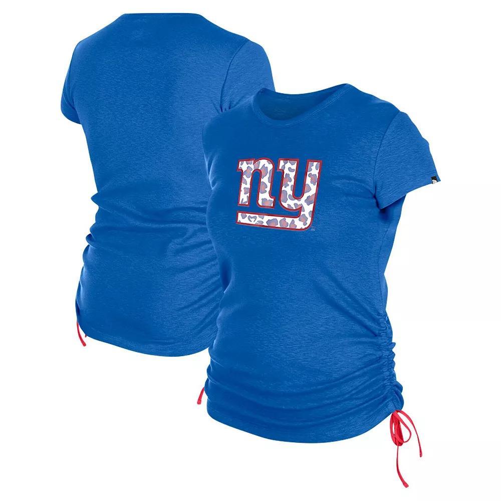 Women's New Era Royal New York Giants Ruched Side T-Shirt, Size: Medium, Blue Product Image