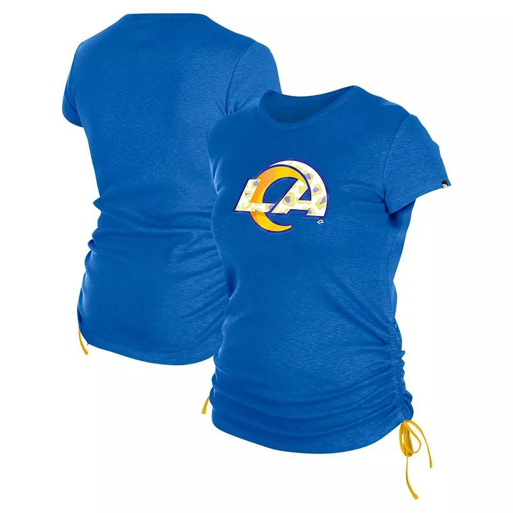Women's New Era Royal New York Giants Ruched Side T-Shirt, Size: Medium, Blue Product Image