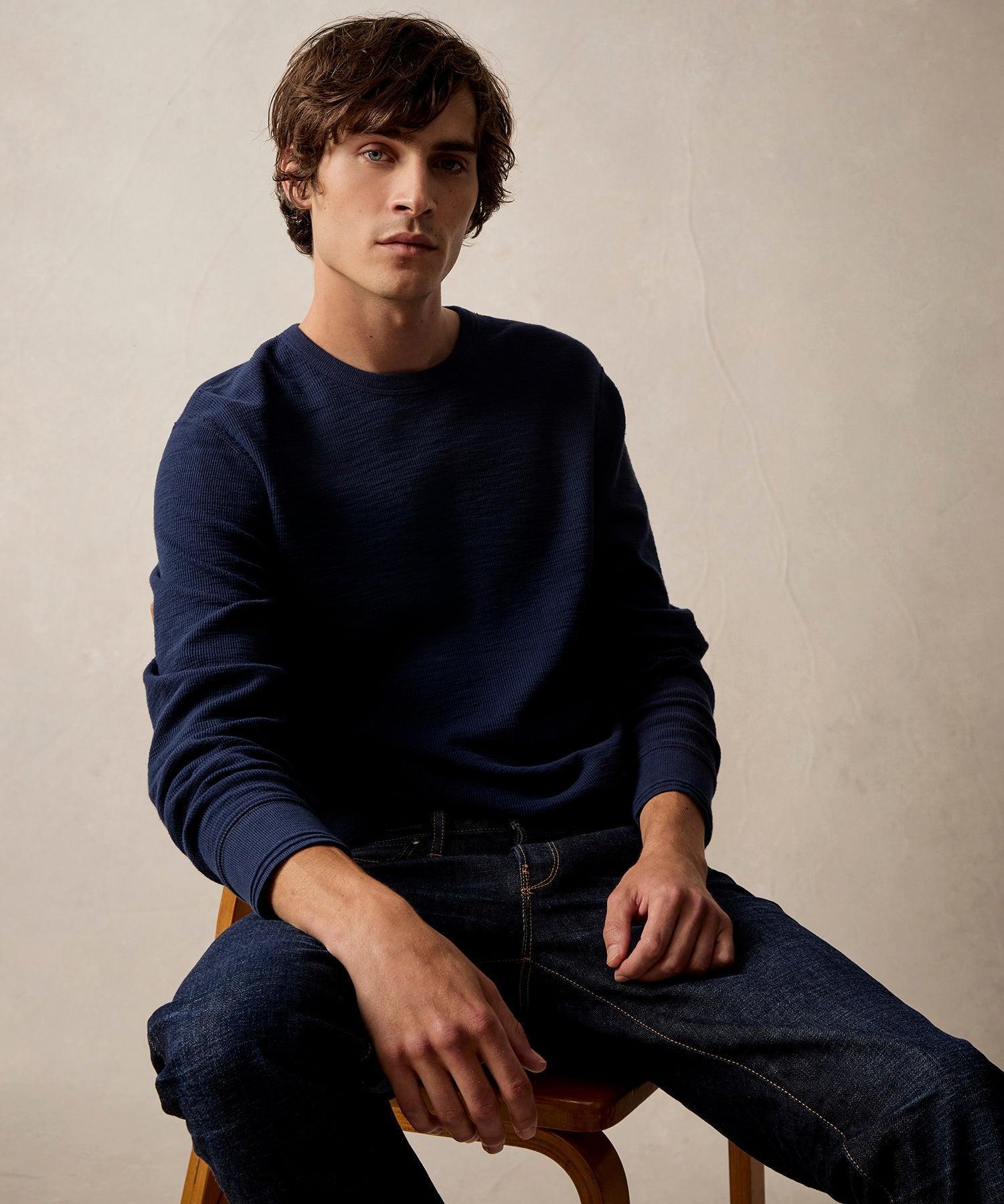 Lightweight Mini Waffle Tee in Classic Navy Product Image