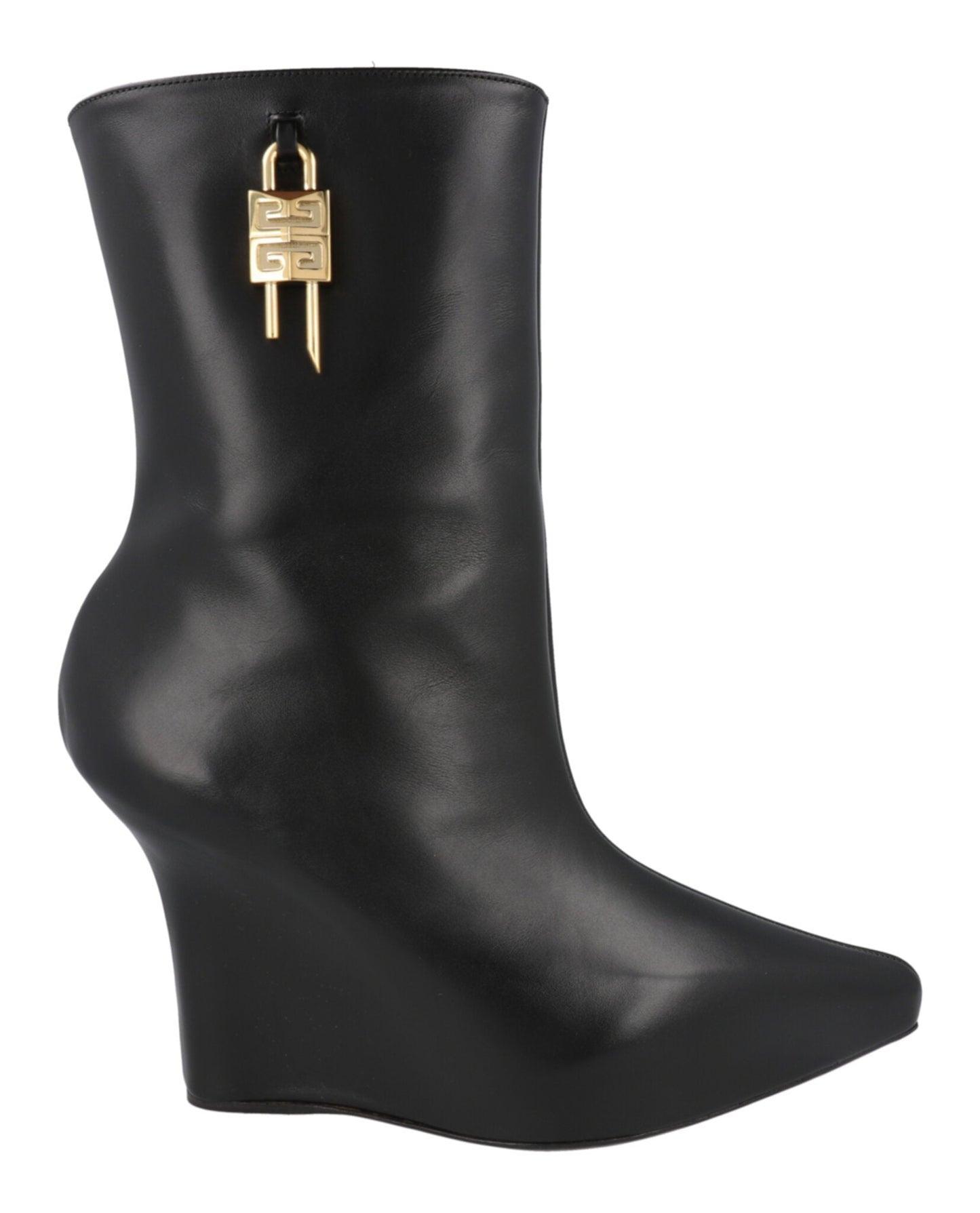 Givenchy G-Lock Leather Wedge Boots Product Image