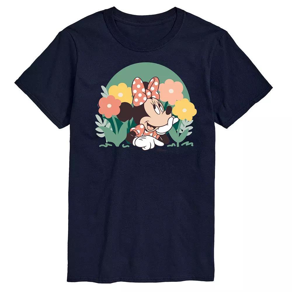 Disney's Minnie Mouse Men's Flowers Graphic Tee, Size: XL, Blue Product Image
