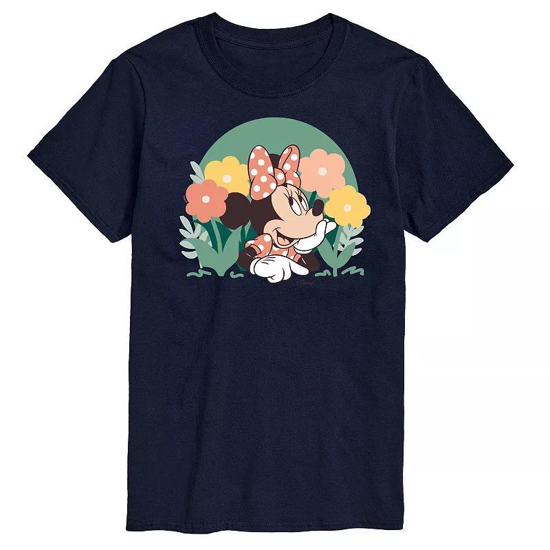 Disney's Minnie Mouse Men's Flowers Graphic Tee, Size: XL, Blue Product Image