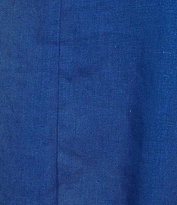 Charlie B. Linen Blend V-Neck 3/4 Sleeve Tie Front Top Product Image