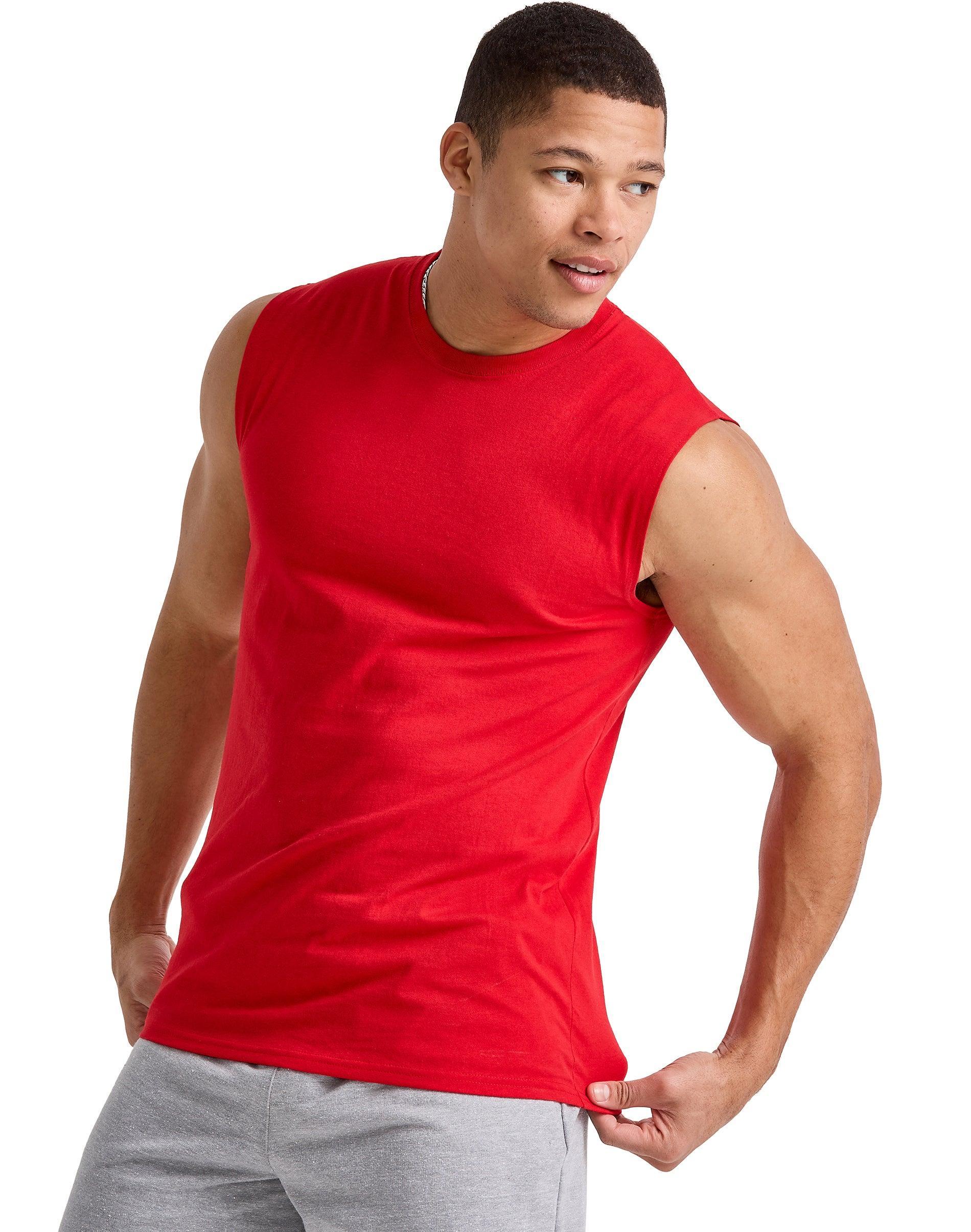 Hanes Mens Cotton Muscle Tank, 3-Pack Athletic Navy 3XL Product Image