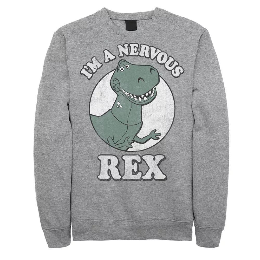 Disney / Pixar's Toy Story Men's I'm A Nervous Rex Dinosaur Sweatshirt, Size: Medium, Athletic Grey Product Image