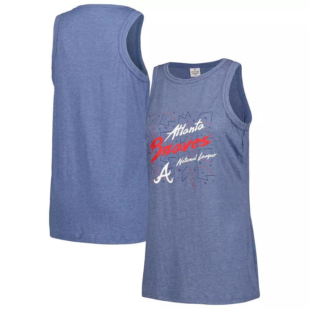 Women's Soft as a Grape Navy Atlanta Braves Gauze High Neck Tank Top, Size: Large, Blue Product Image