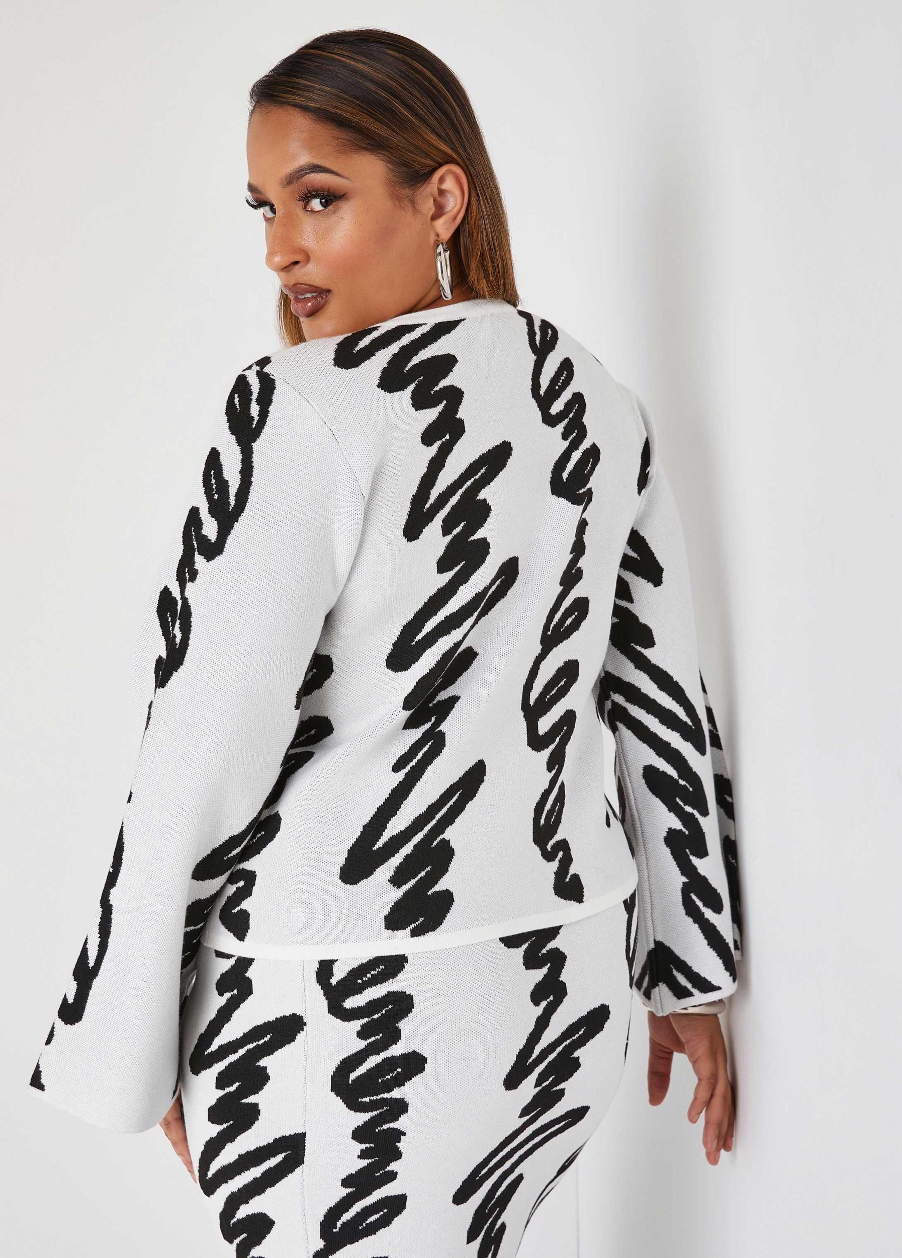 Plus Size Scribble Intarsia Sweater Skirt Ashley Stewart Product Image