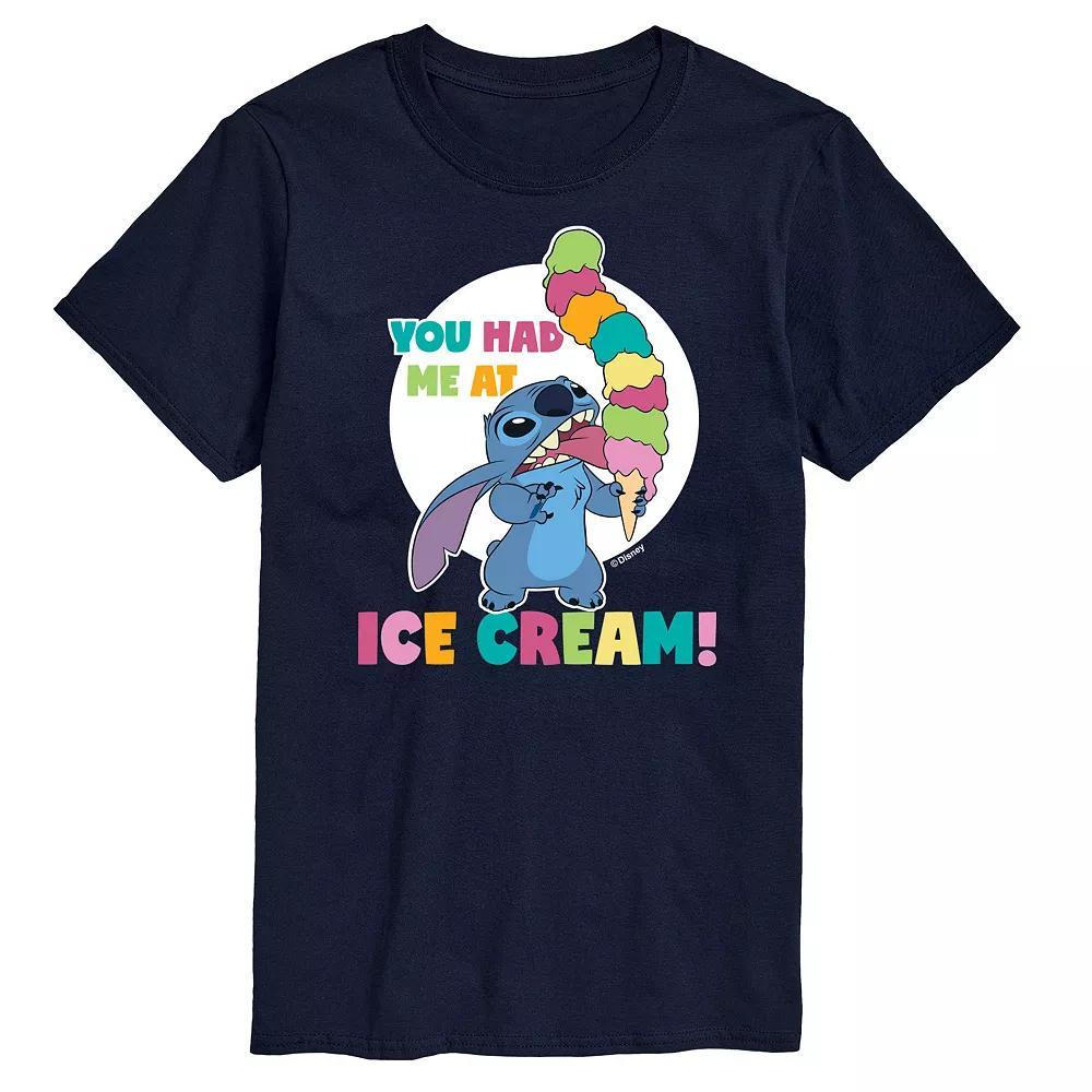 Disneys Lilo and Stitch Big & Tall Had Me At Ice Cream Graphic Tee, Mens Blue Product Image