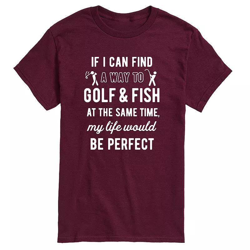 Men's Golfing & Fishing Graphic Tee, Size: Small, Black Product Image