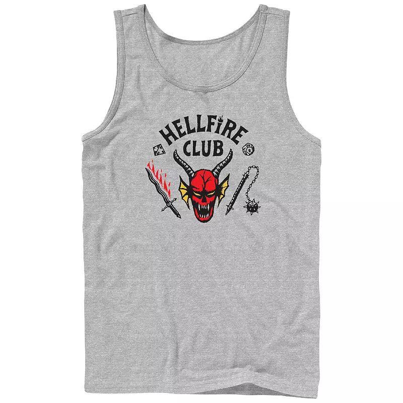 Men's Netflix Stranger Things Hellfire Club Logo Graphic Tank Top, Size: Large, Athletic Grey Product Image