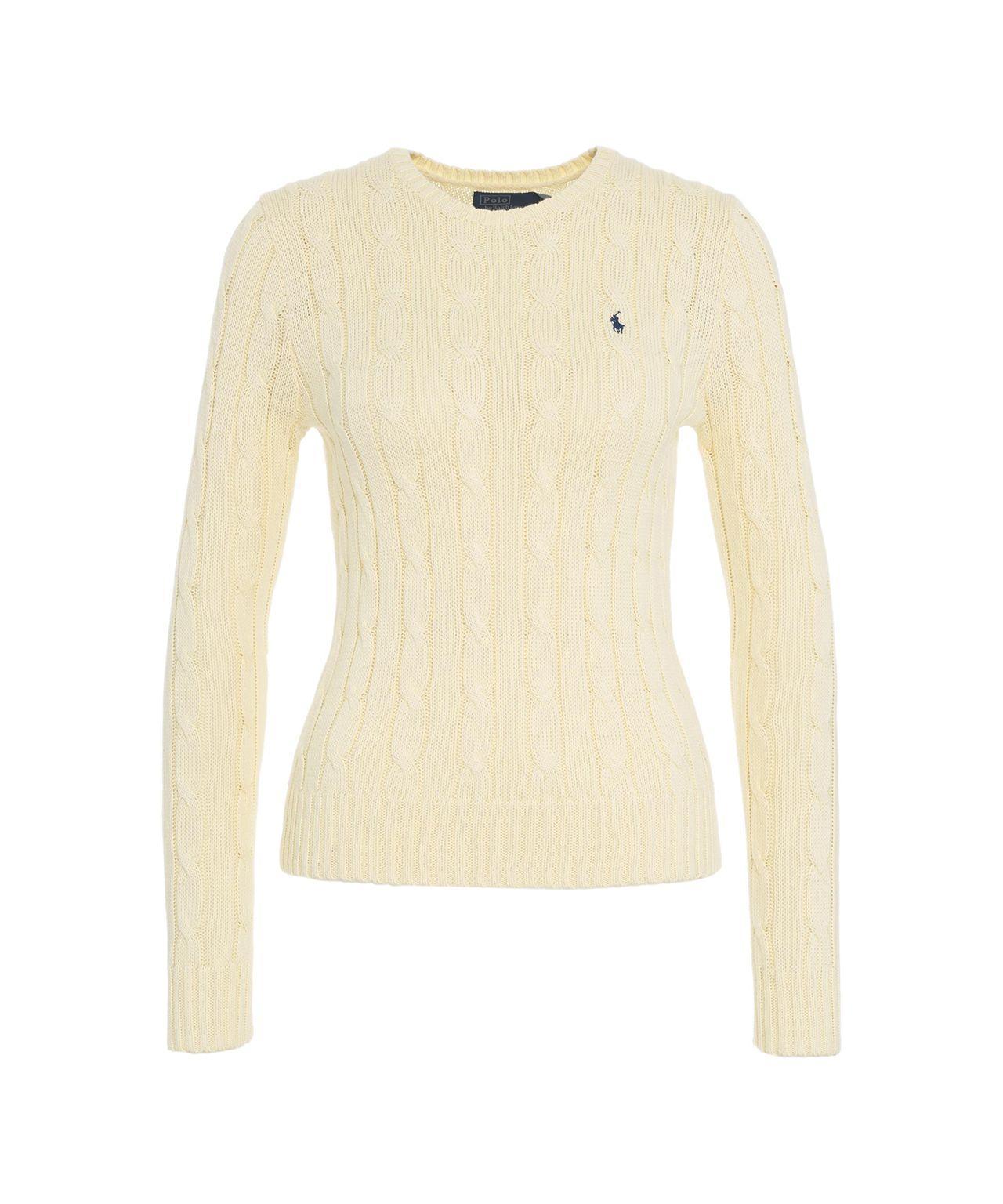 Cable knit sweater with logo embroidery Product Image