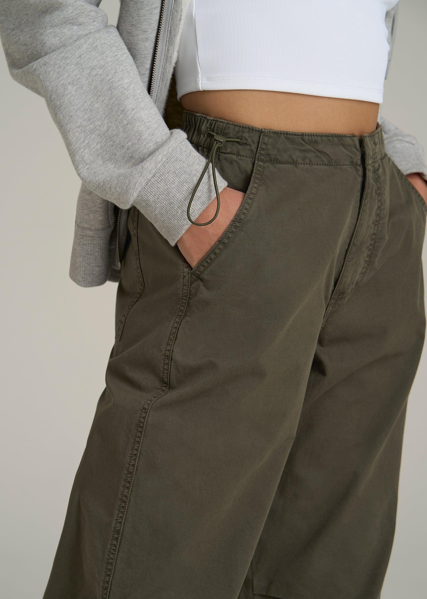 Garment Dyed Parachute Chino Pants for Tall Women in Forest Night Product Image