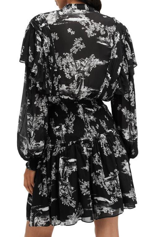 Aubrey Pleated Long Sleeve Dress In Maria Black Product Image