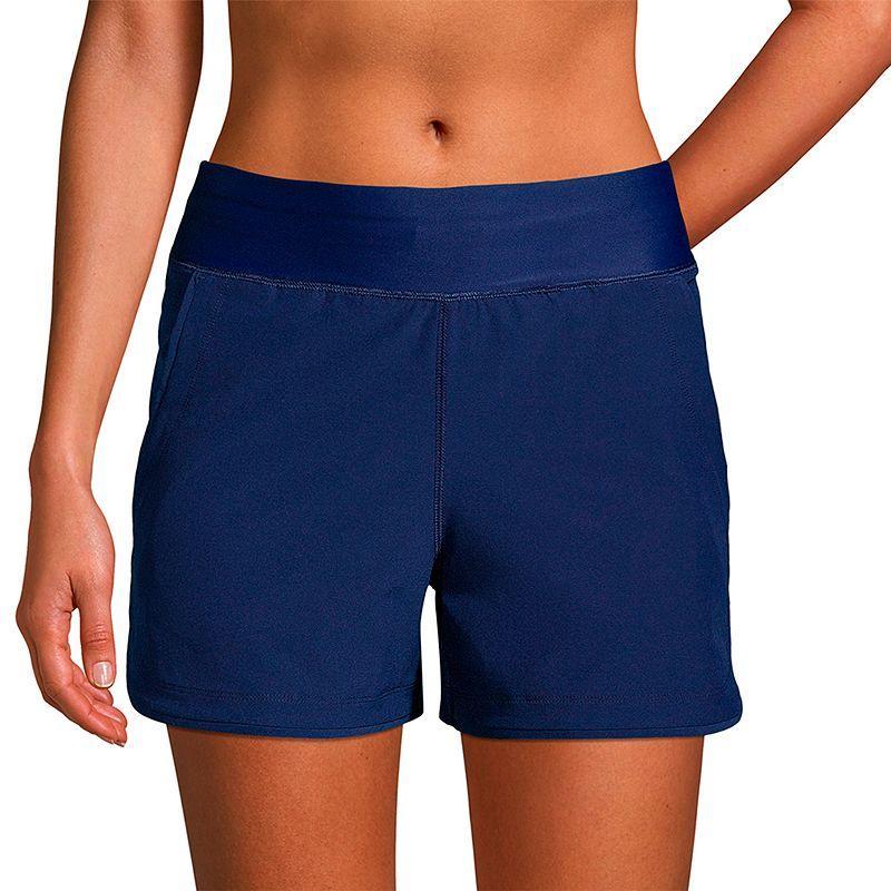 Women's Lands' End 3" Quick Dry Swim Shorts With Panty, Size: 14, Deep  Blue Product Image