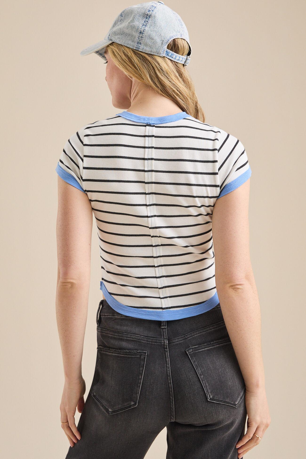 Casey Fitted Contrast Stripe Tee Product Image