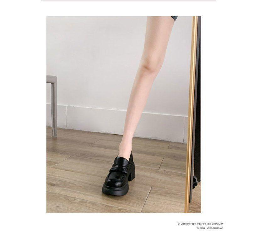 Platform Chunky Heel Loafers Product Image