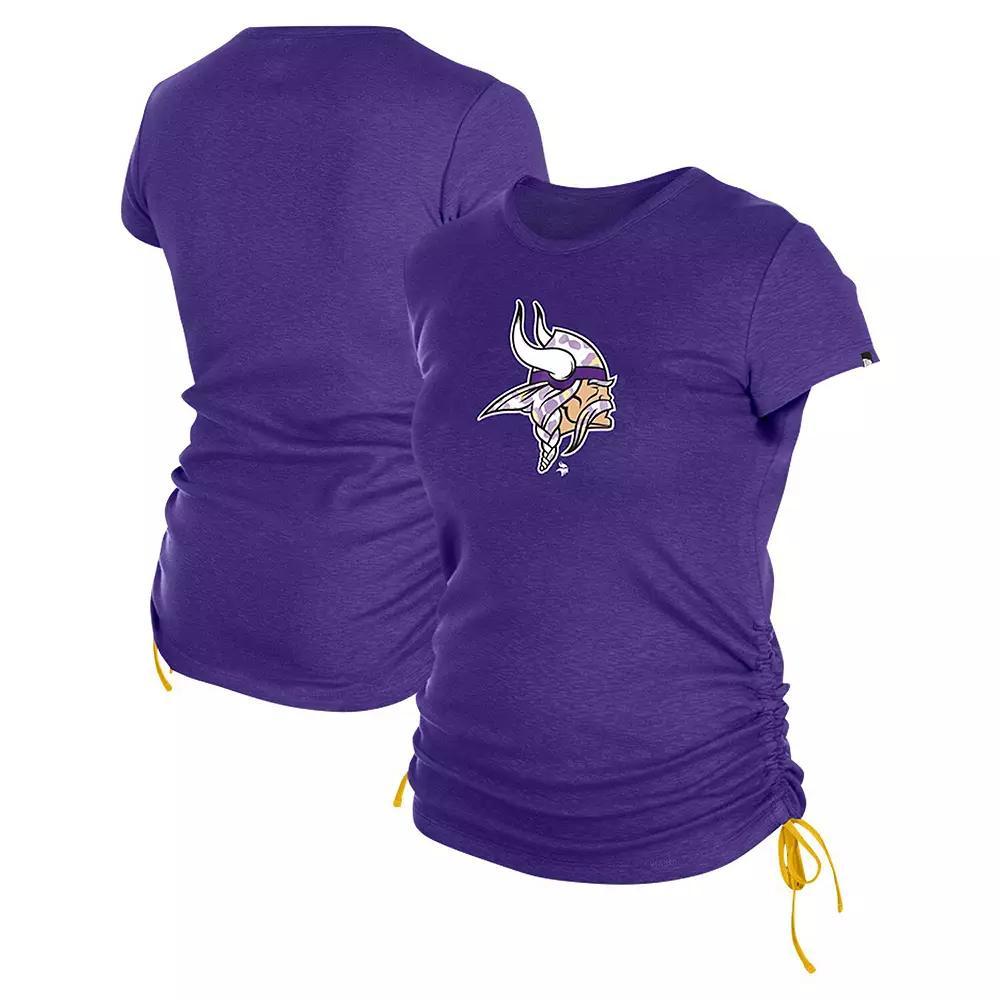 Women's New Era Royal New York Giants Ruched Side T-Shirt, Size: Medium, Blue Product Image