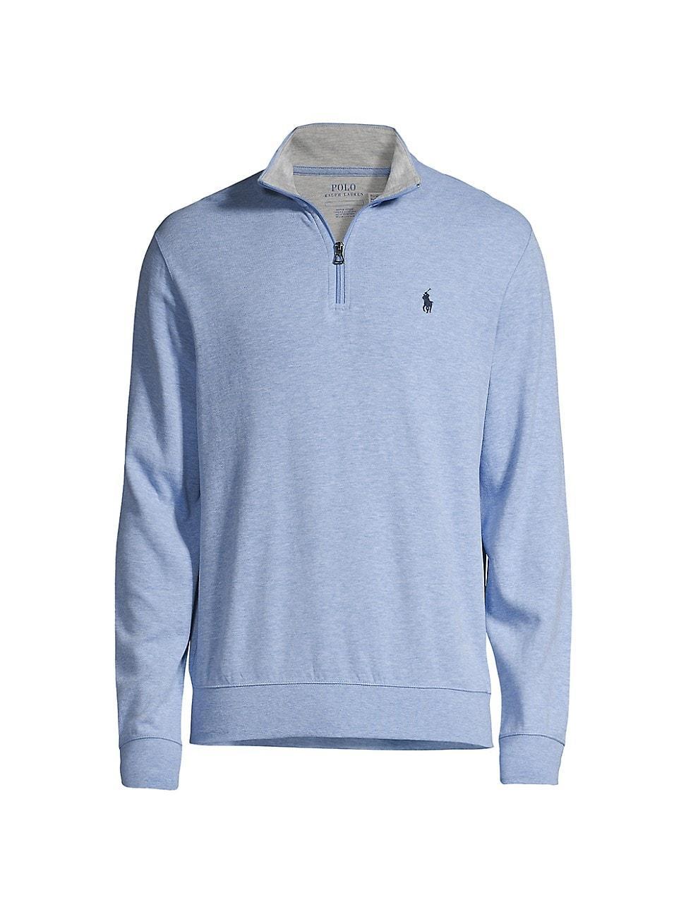 Polo Ralph Lauren Men's Double Knit Jersey Half Zip Pullover in Jamaica Heather at Nordstrom, Size X-Large Product Image