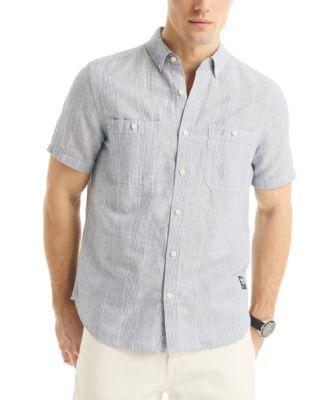Nautica Mens Classic-Fit Stripe Button-Down Shirt Product Image