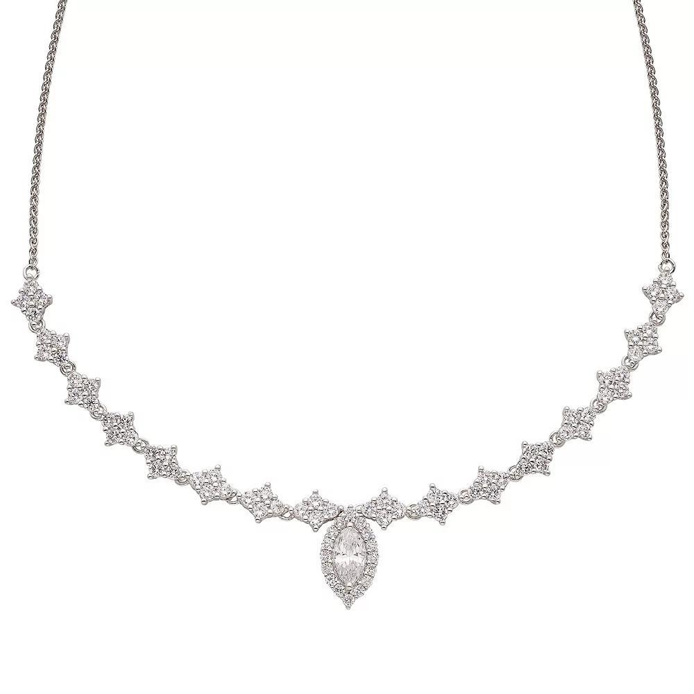 Sterling Silver Lab-Created White Sapphire Lariat Necklace, Women's, Size: 26" Product Image