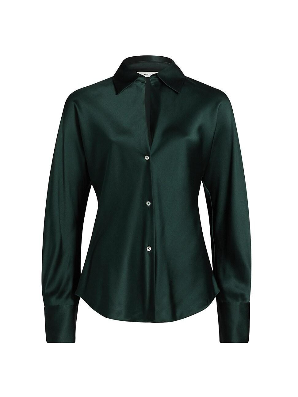 Womens Silk Long-Sleeve Blouse Product Image